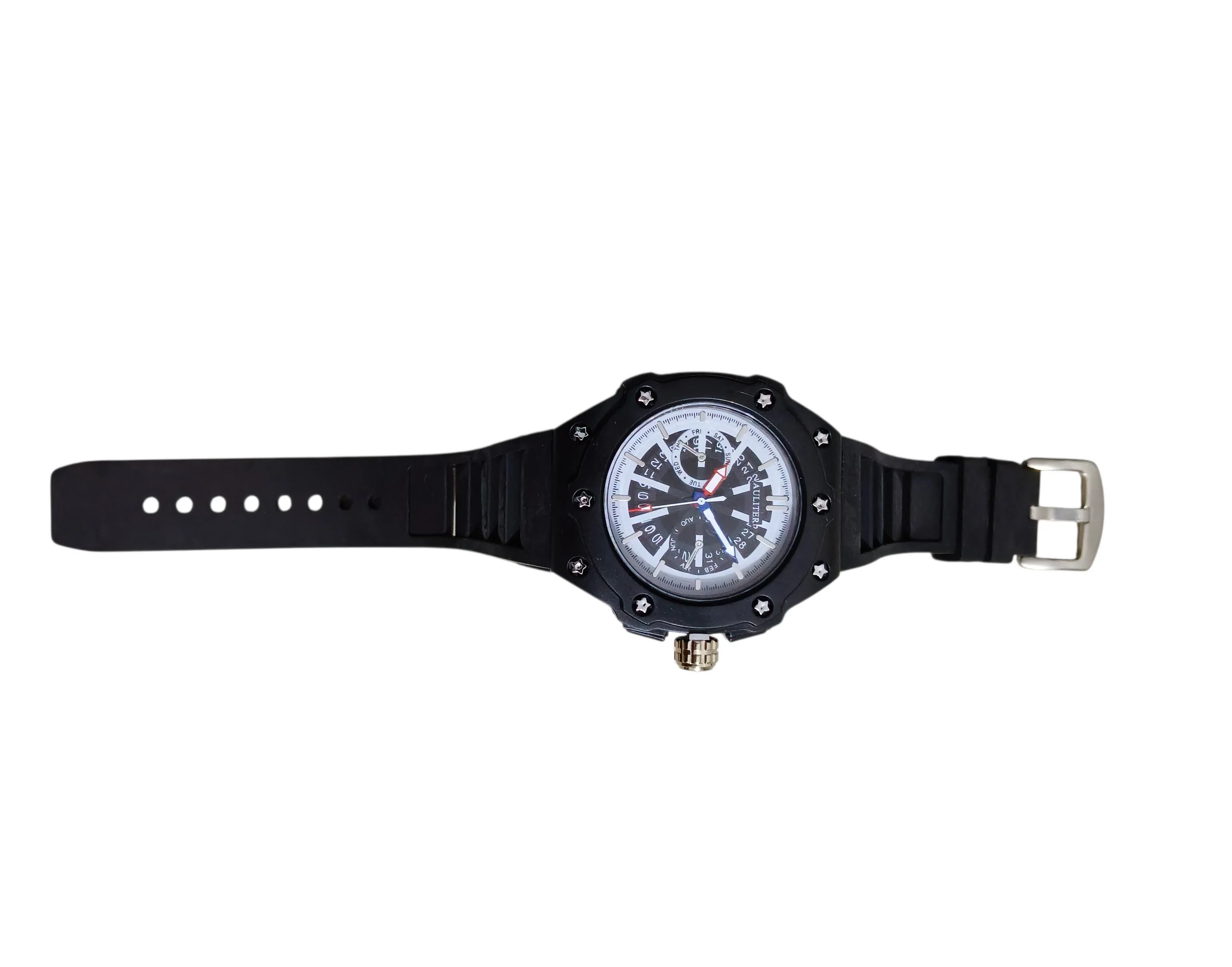 Men’s Premium Black Dial Analog Wrist Watch with Silicone Strap - Image 5