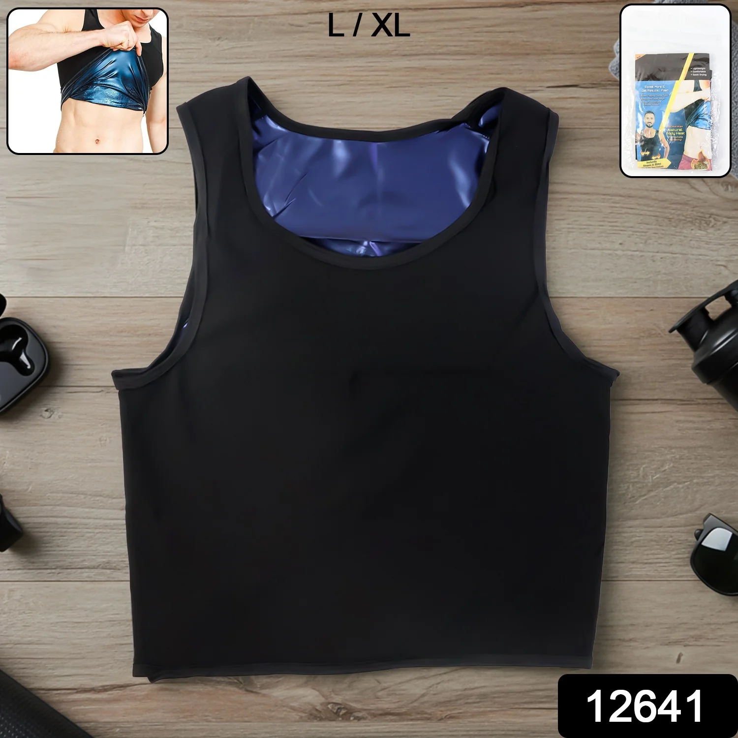 Men’s Slim Fit Sweat Shaper Tank Top (L/XL, 1 Pc) - Image 2