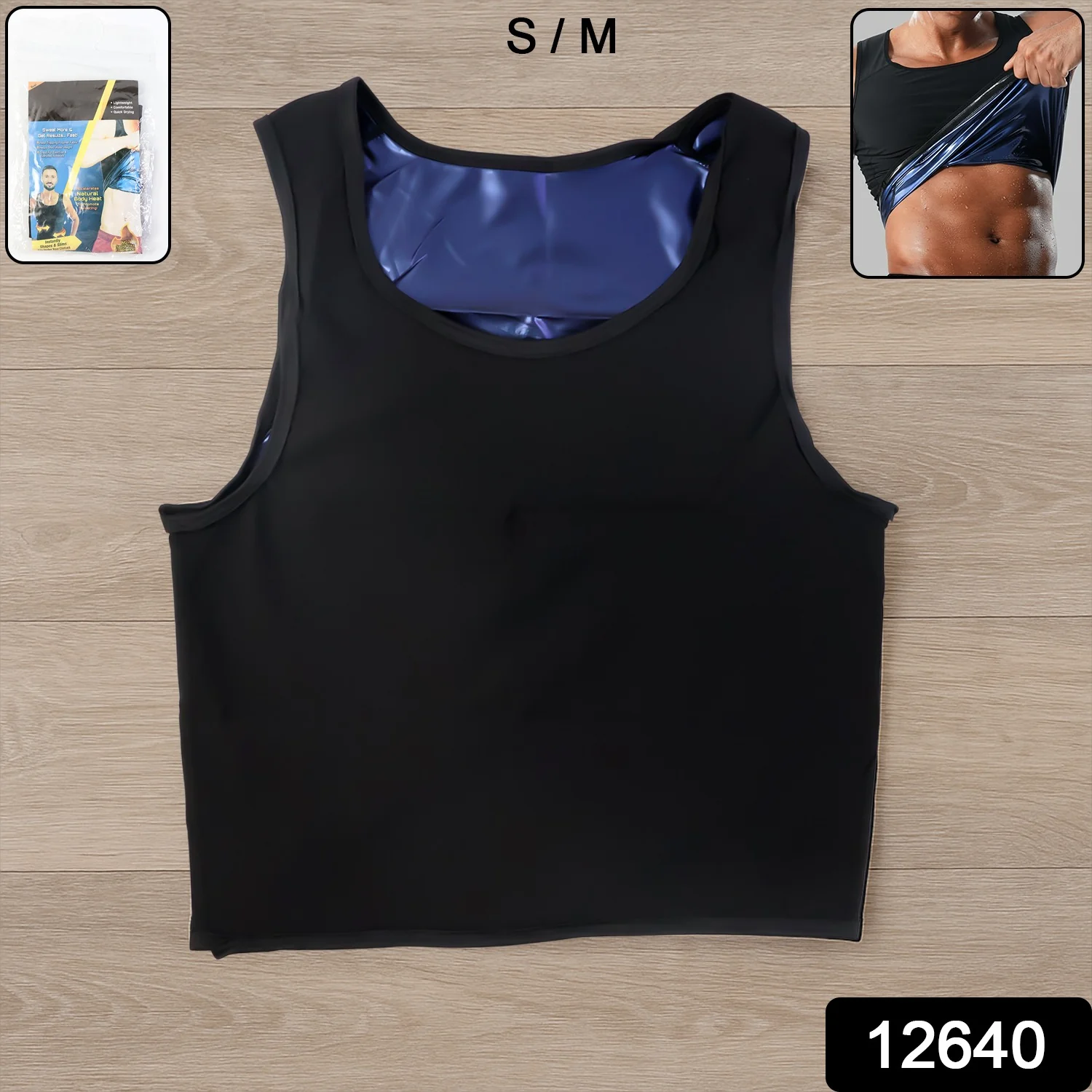 Men’s Slim Fit Sweat Shaper Tank Top (S/M, 1 Pc) - Image 2