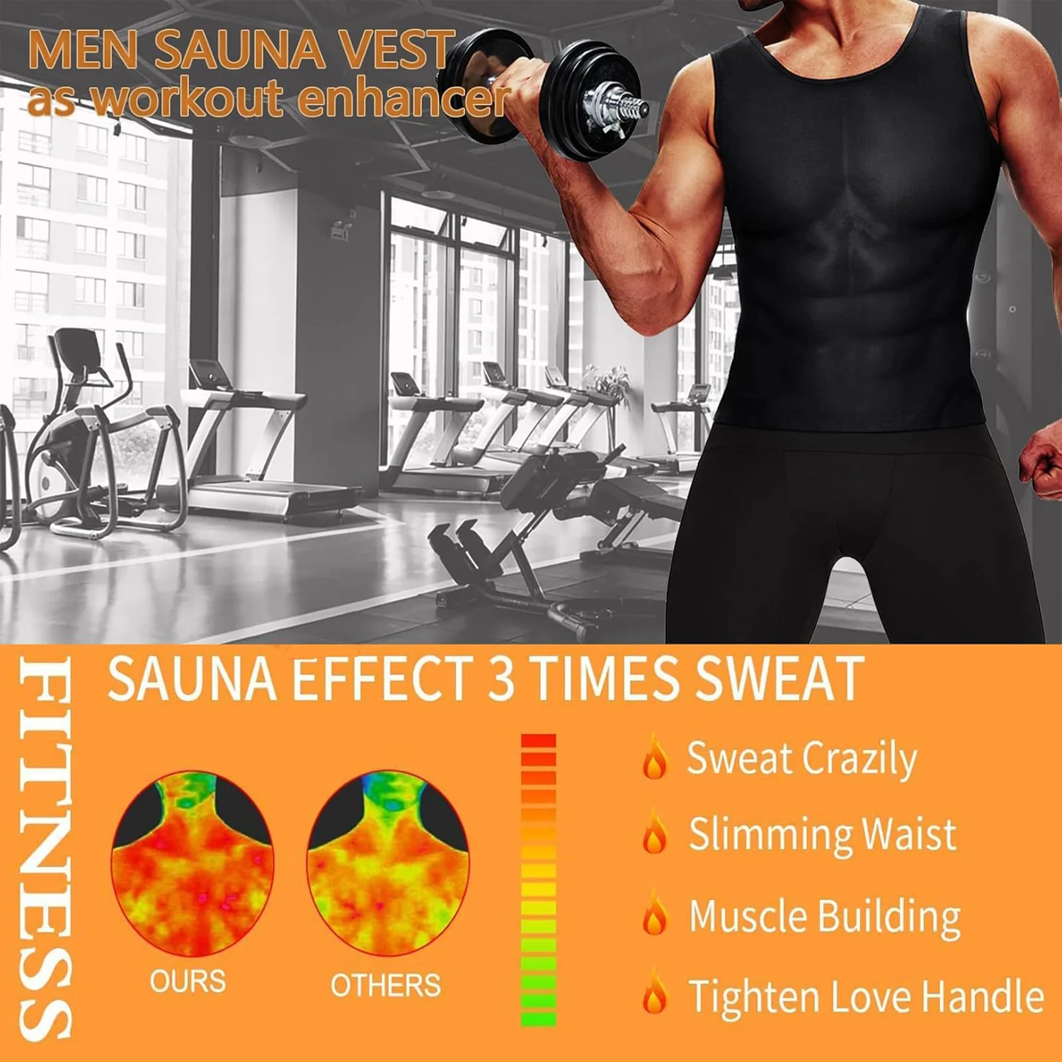 Men’s Slim Fit Sweat Shaper Tank Top (XXL/XXXL, 1 Pc) - Image 4