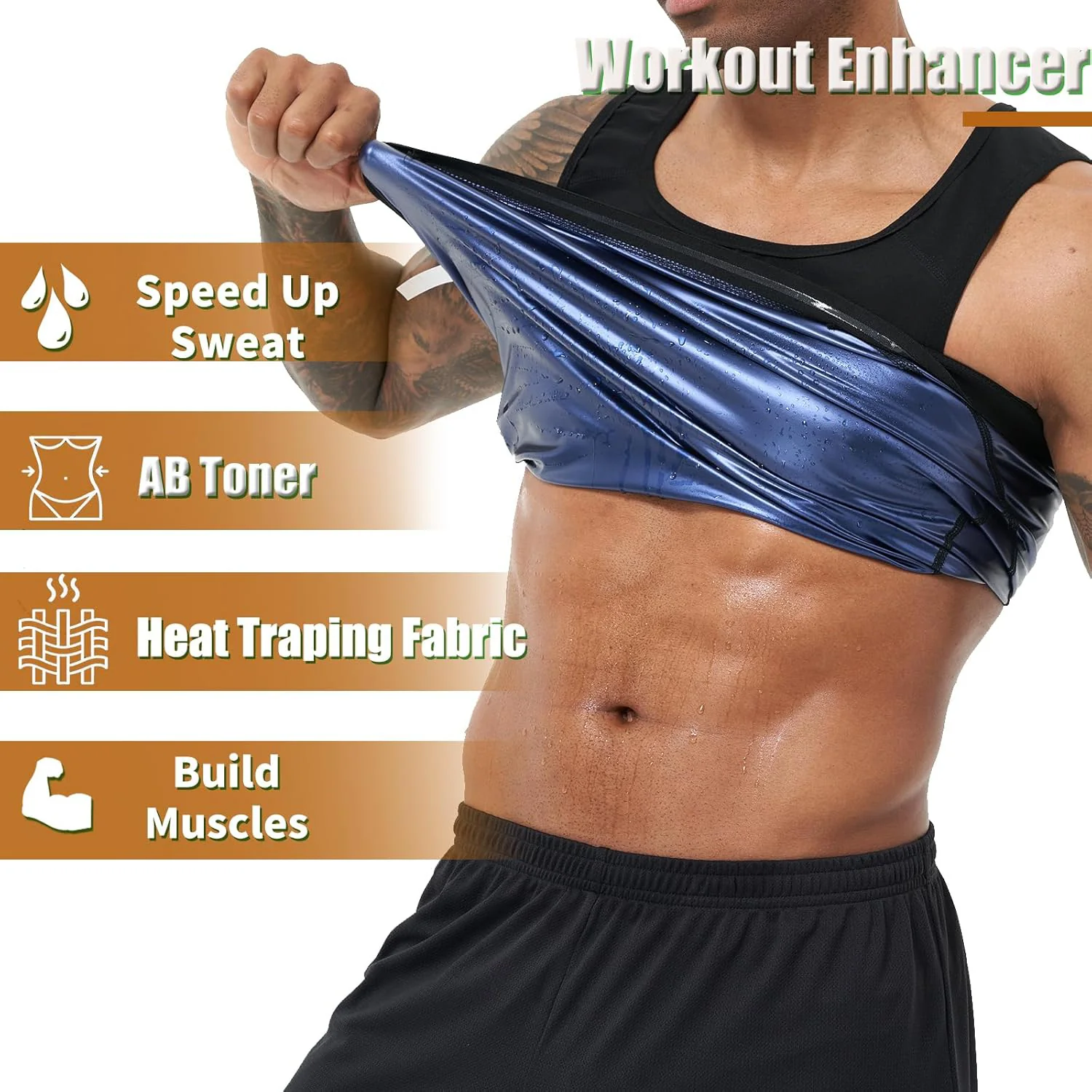 Men’s Slim Fit Sweat Shaper Tank Top (XXL/XXXL, 1 Pc) - Image 6