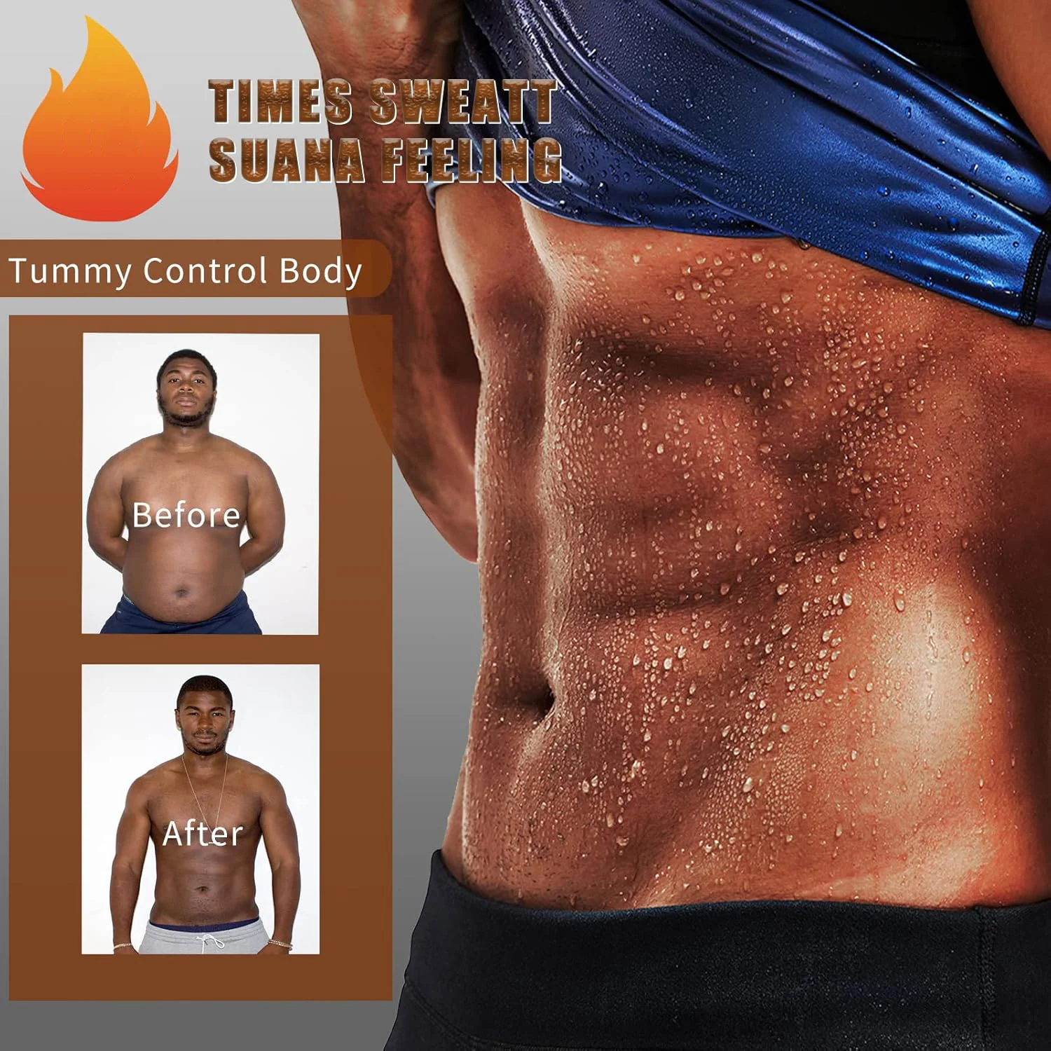Men’s Slim Fit Sweat Shaper Tank Top (XXL/XXXL, 1 Pc) - Image 7