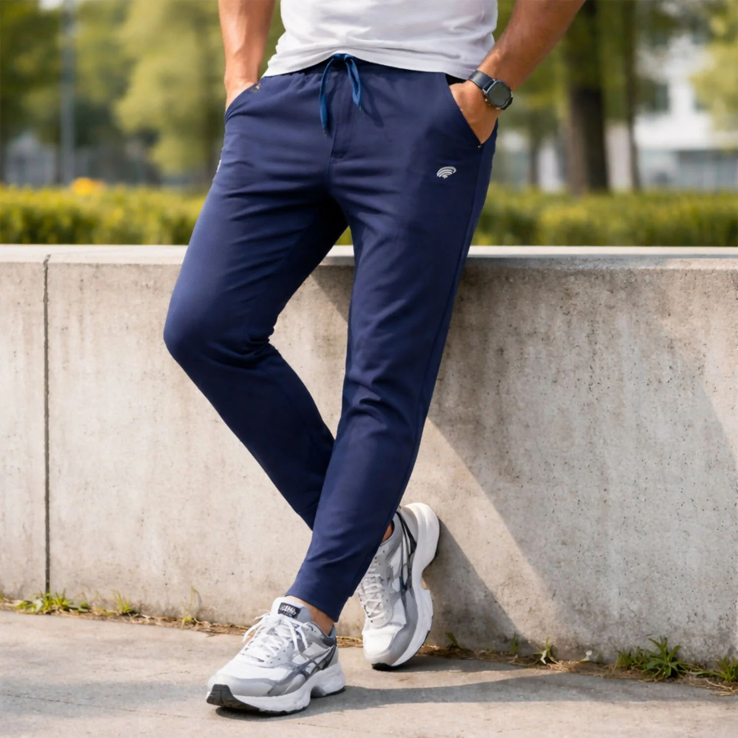 Men’s Stretchable Track Pants with Drawstring Waist & Zipper Pocket Lower - Image 3