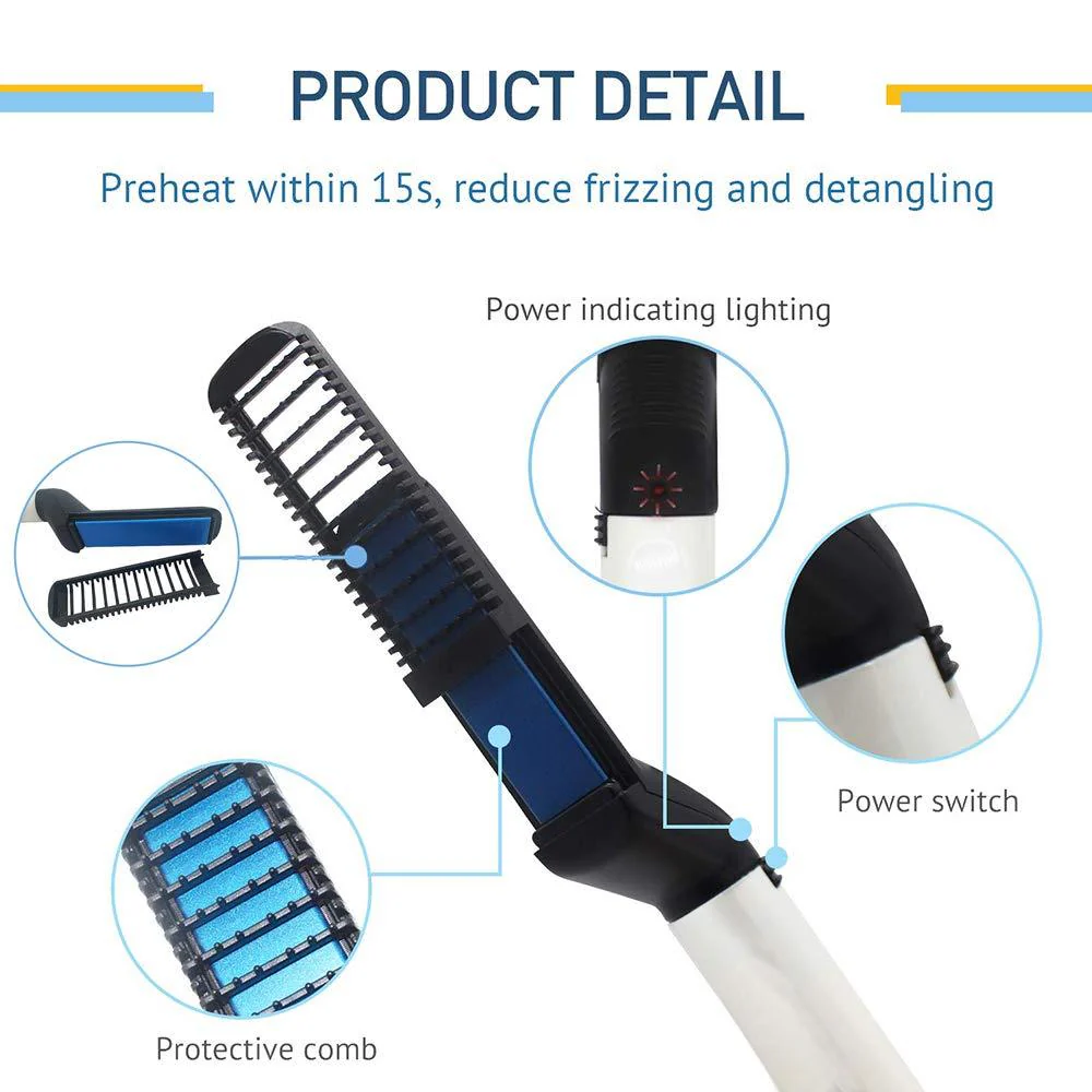 Men's Beard and Hair Curling Straightener (Modelling Comb), Hair accessories - Image 6