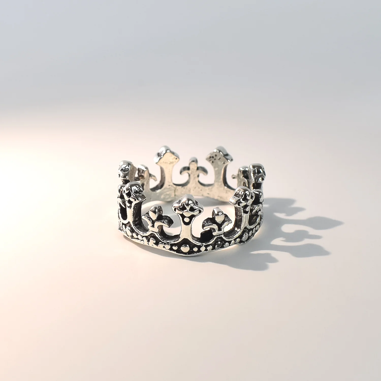 Men's Ring, Fashion Accessory, Stainless Steel Ring, Crown Ring, Black Ring - Image 5