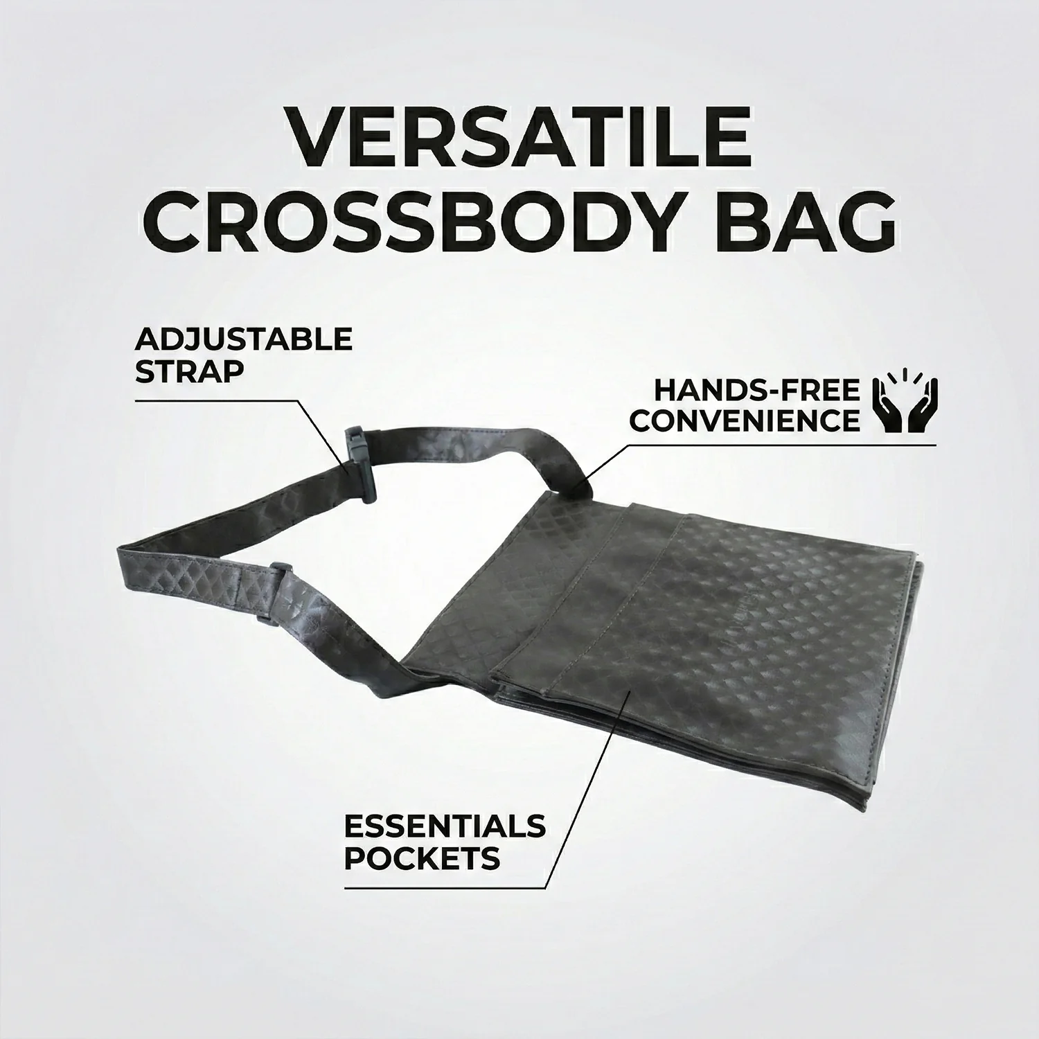 Men's & Women's Quilted Crossbody Sling Bag with Adjustable Strap (1 Pc) - Image 7