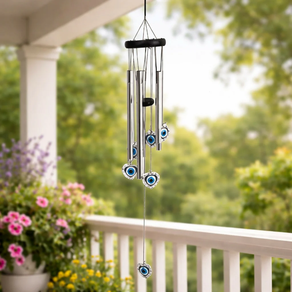 Metal Evil Eye Wind Chime for Balcony, Garden & Home Entrance Decor - Image 2