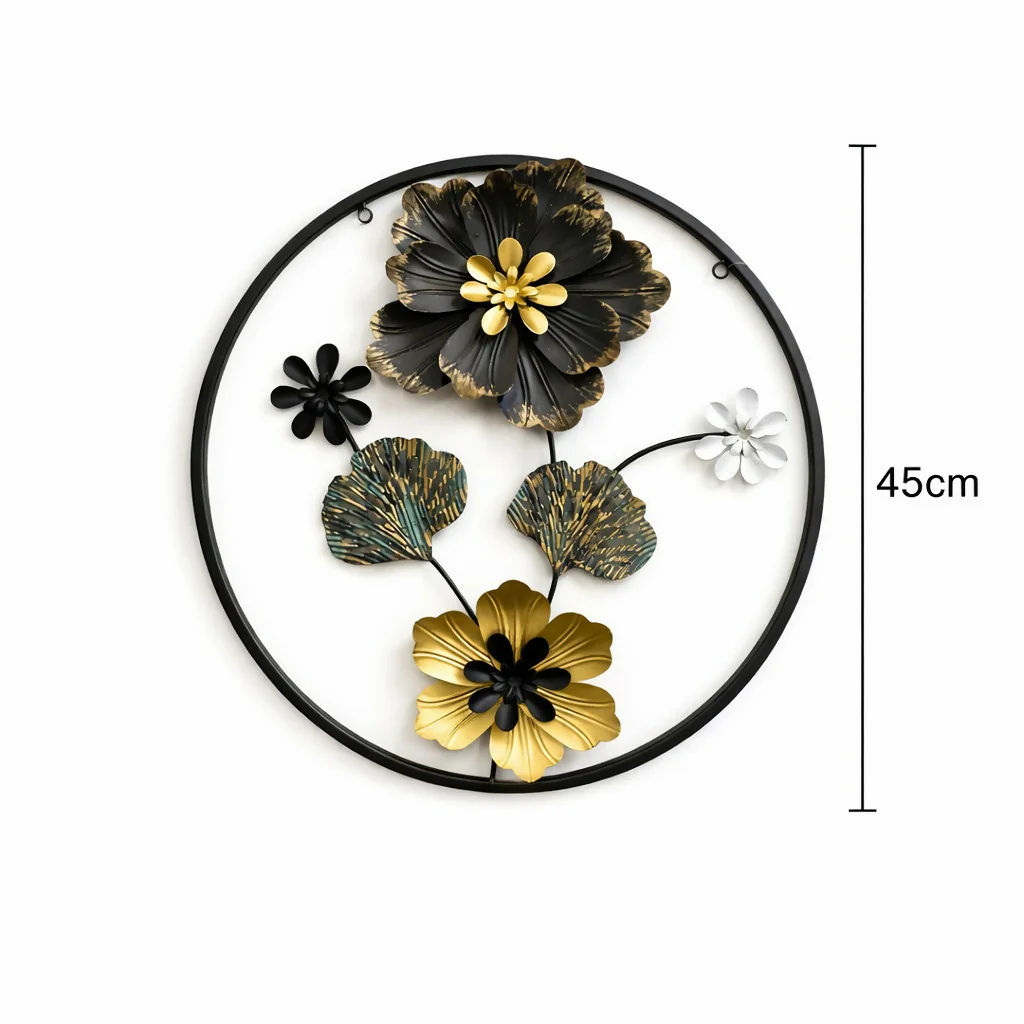 Metal Floral Round Wall Art Decor Decorative Flower Wall Hanging - Image 5