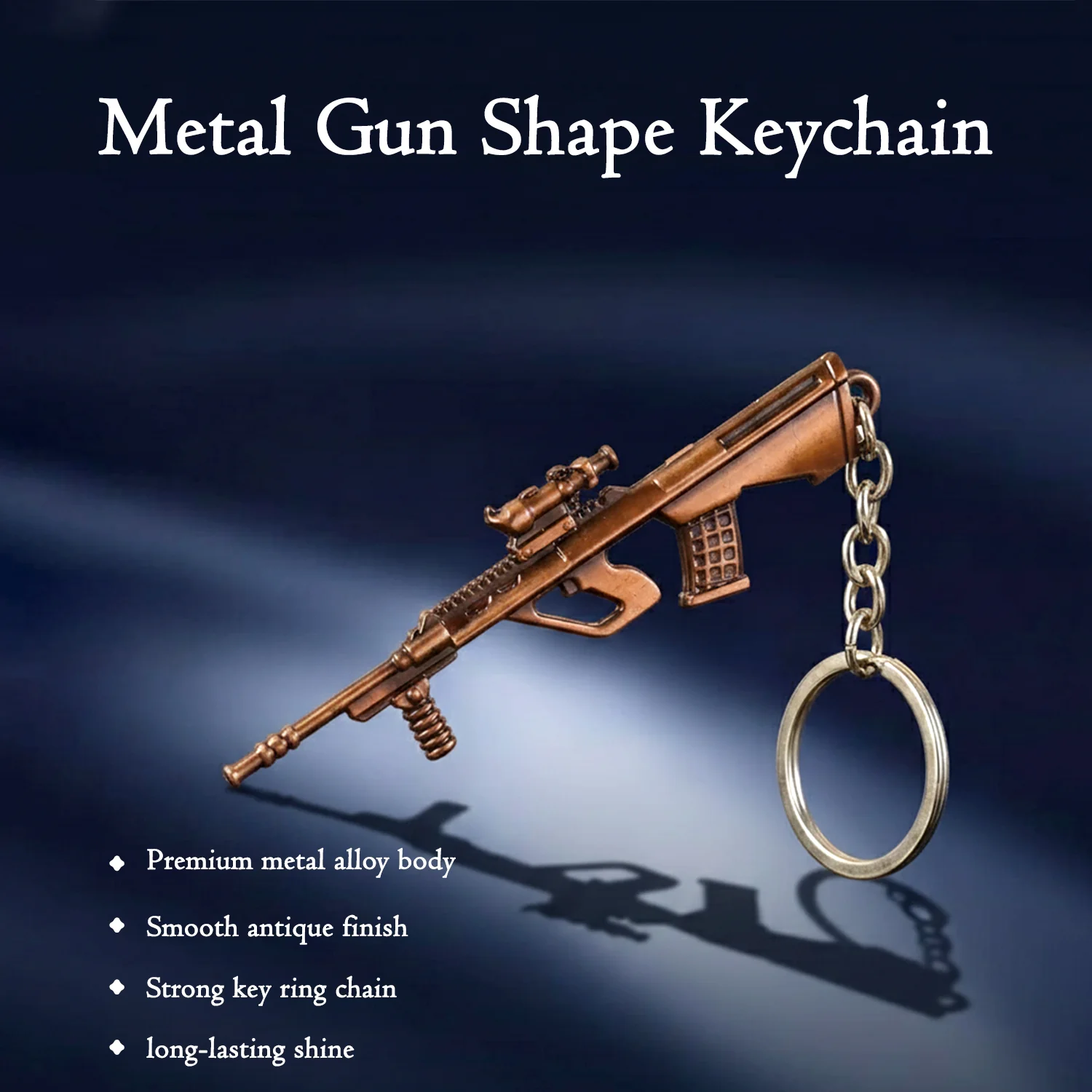 Metal Gun Shape Keychain (1 Pc) - Image 4
