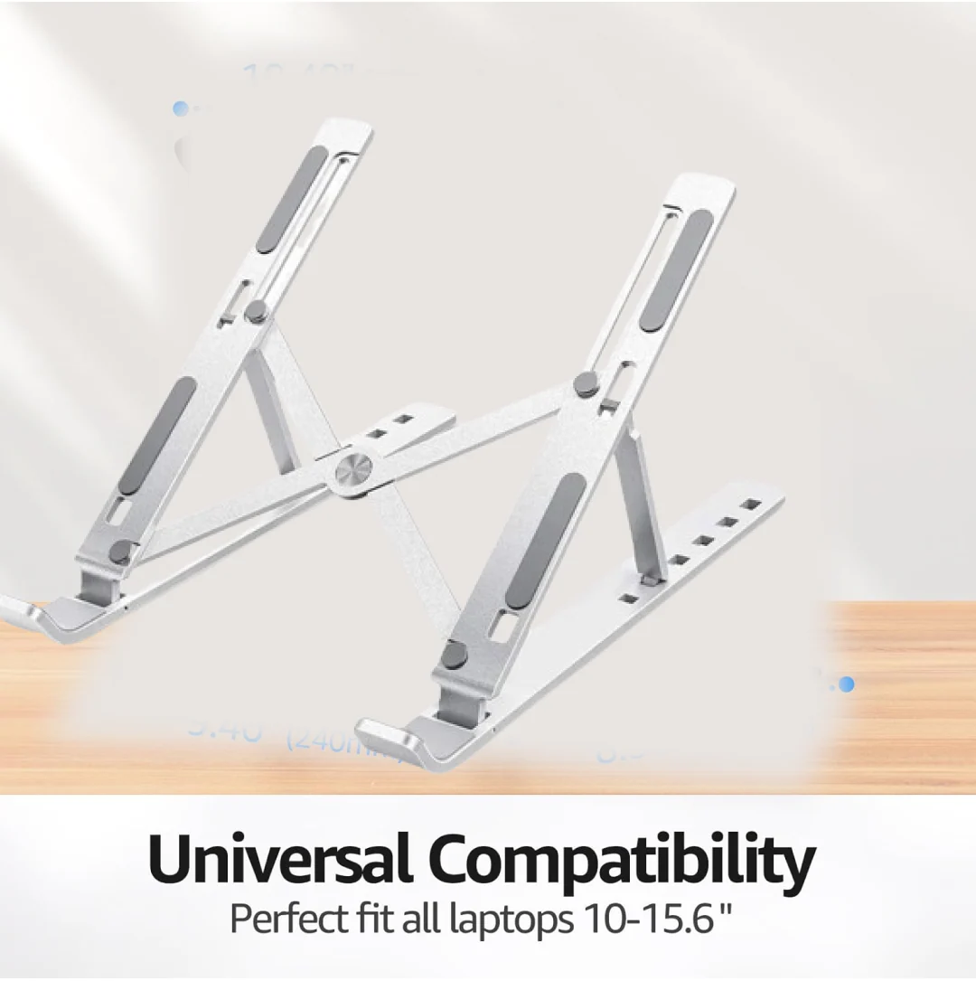 Metal Portable Laptop Stand – 6-Angle Adjustable Riser for Laptops, Phones & Tablets - Image 2