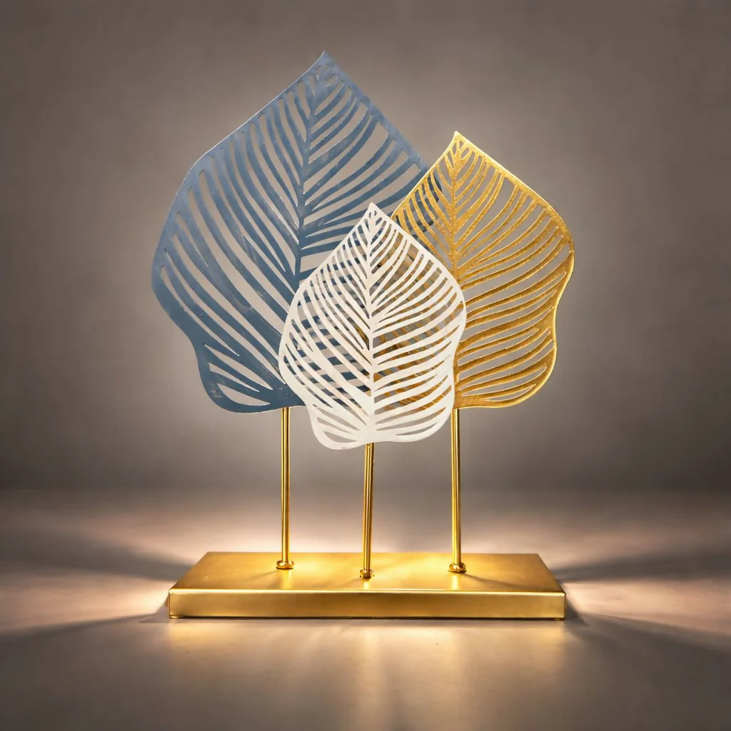 Metal Leaf Table Decor Showpiece Modern Home Decorative Accent - Image 4