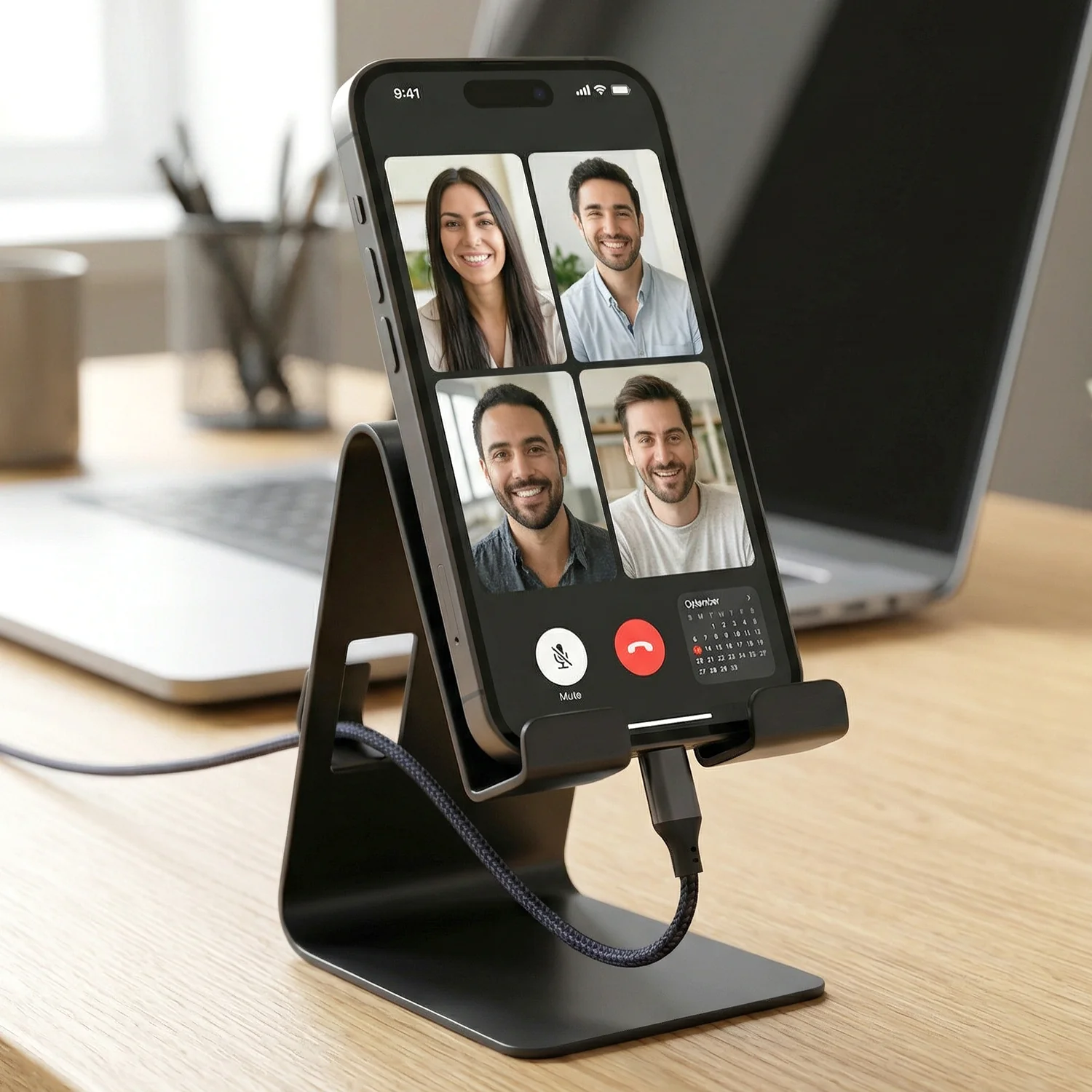 Metal Mobile Phone & Tablet Stand (1 Pc, Black Color) - Image 5