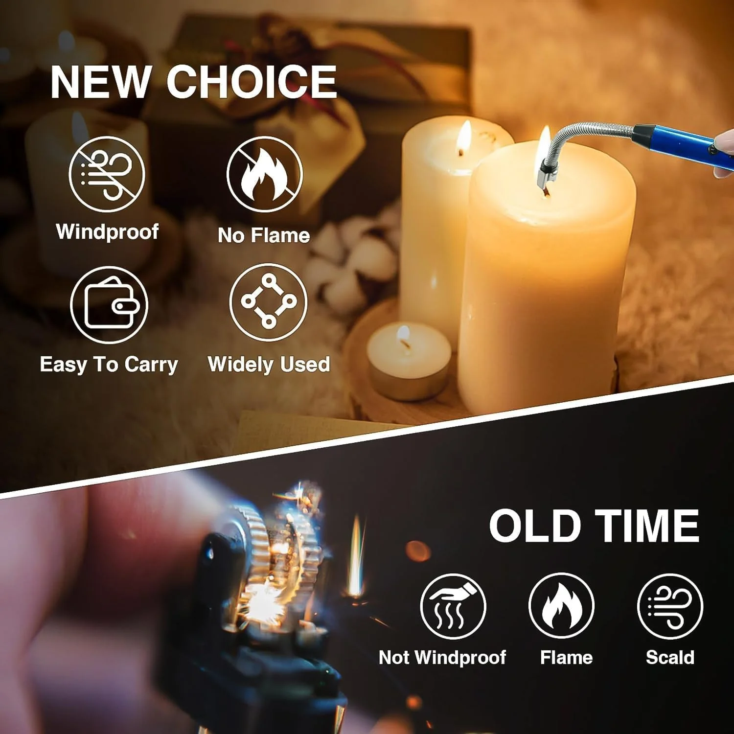Metal Rechargeable Electric Arc Lighter with Flexible Neck (1 Pc) - Image 6