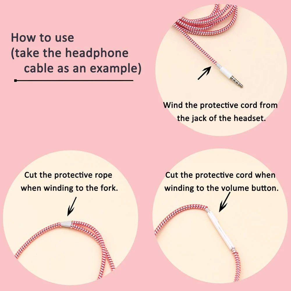 Metallic Cable Protector for Cords & Headphones (Spiral Wrap) - Image 11
