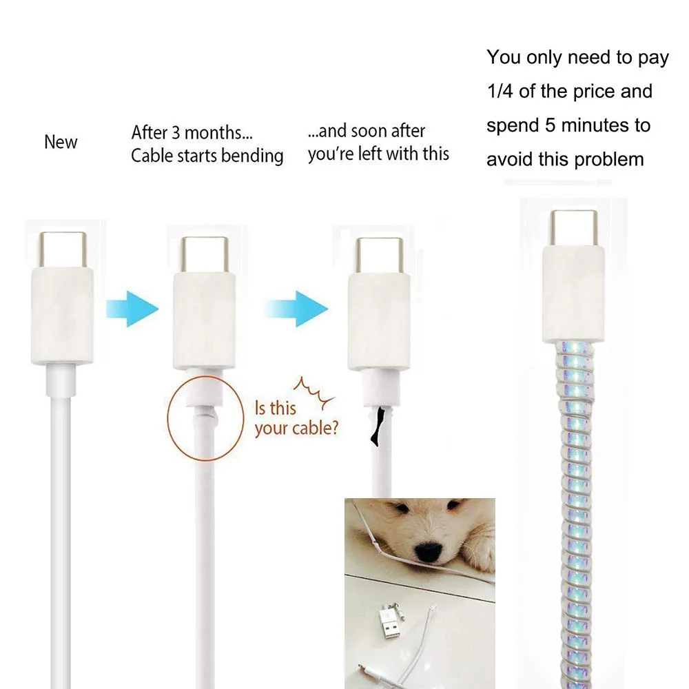 Metallic Cable Protector for Cords & Headphones (Spiral Wrap) - Image 9
