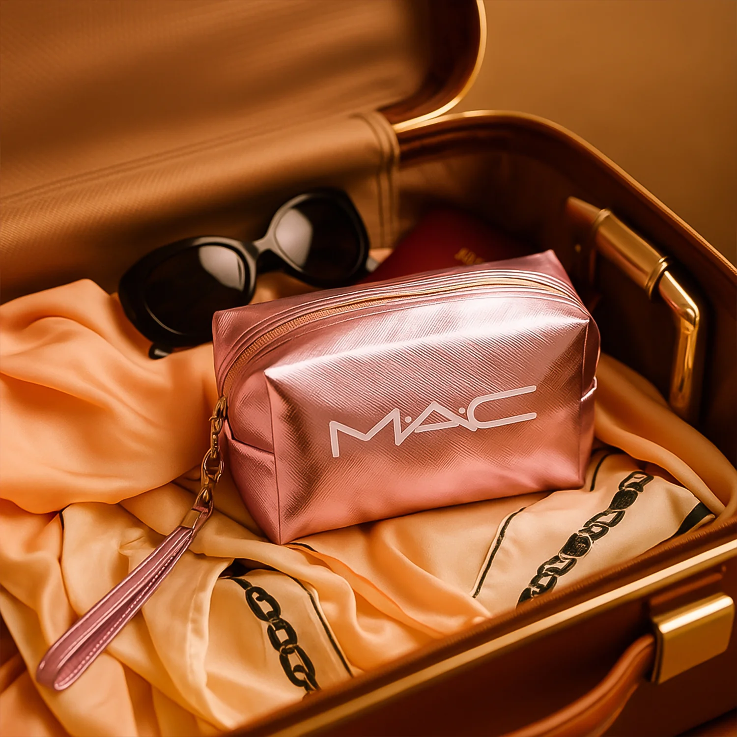 Metallic Travel Makeup Pouch - (1 Pc / Mix Design) - Image 6