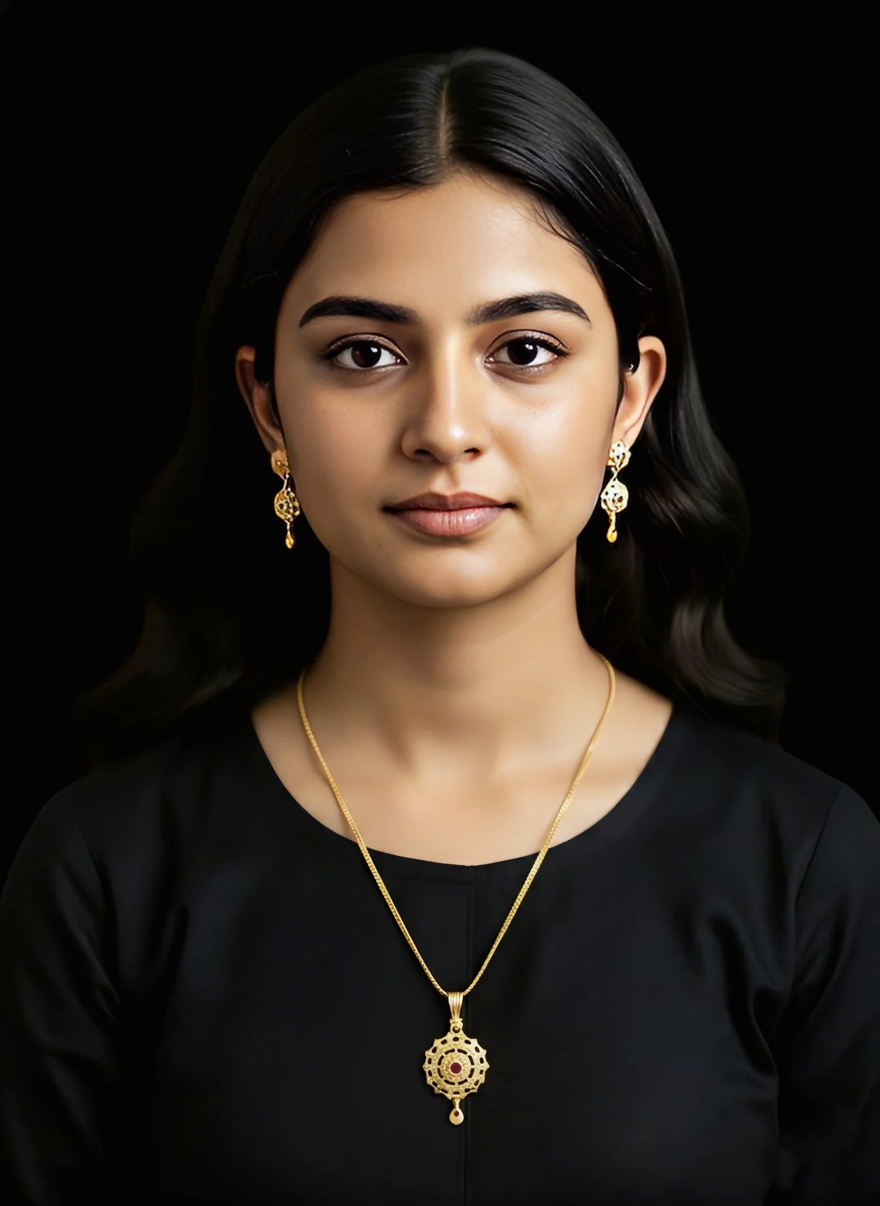 Micro Gold-Plated Ruby and White Stone Pendant Set With Matching Earrings - Image 3