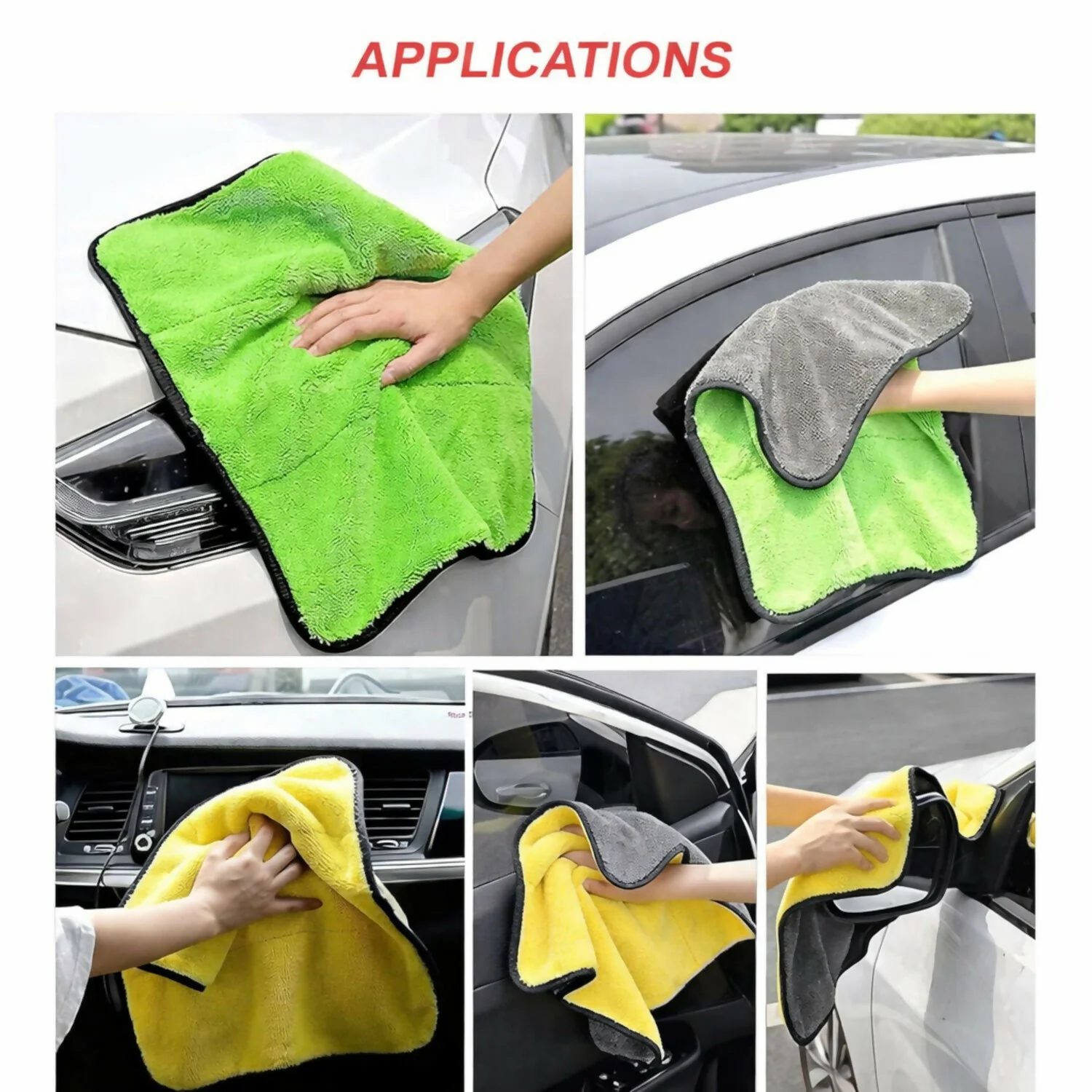 Microfiber Cleaning Cloth Pack Of 3 for Car Care Home Cleaning and Detailing Use - Image 7