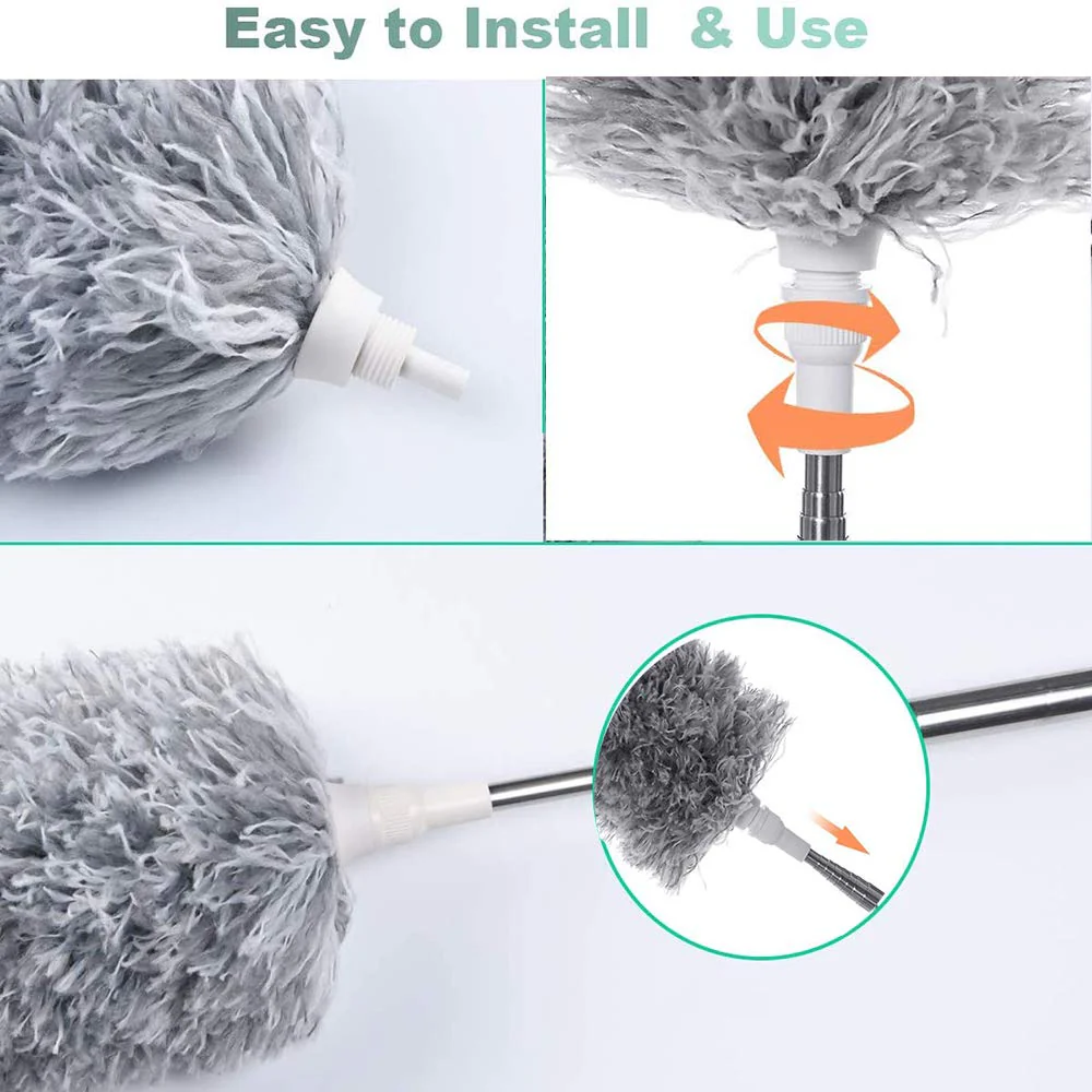 Microfiber Dusters for Cleaning 100 inches Extendable Handle Pole - Image 12