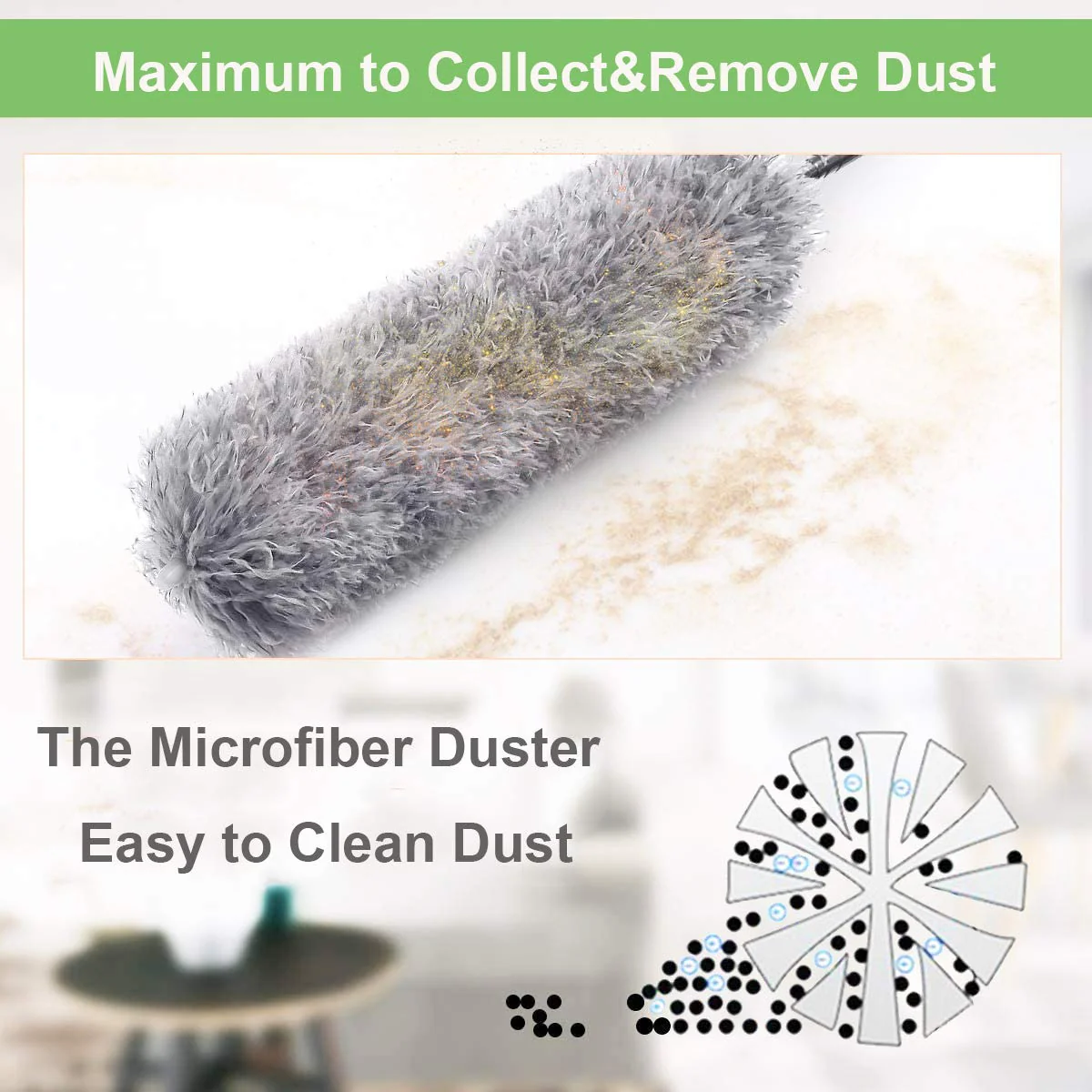 Microfiber Dusters for Cleaning 100 inches Extendable Handle Pole - Image 13