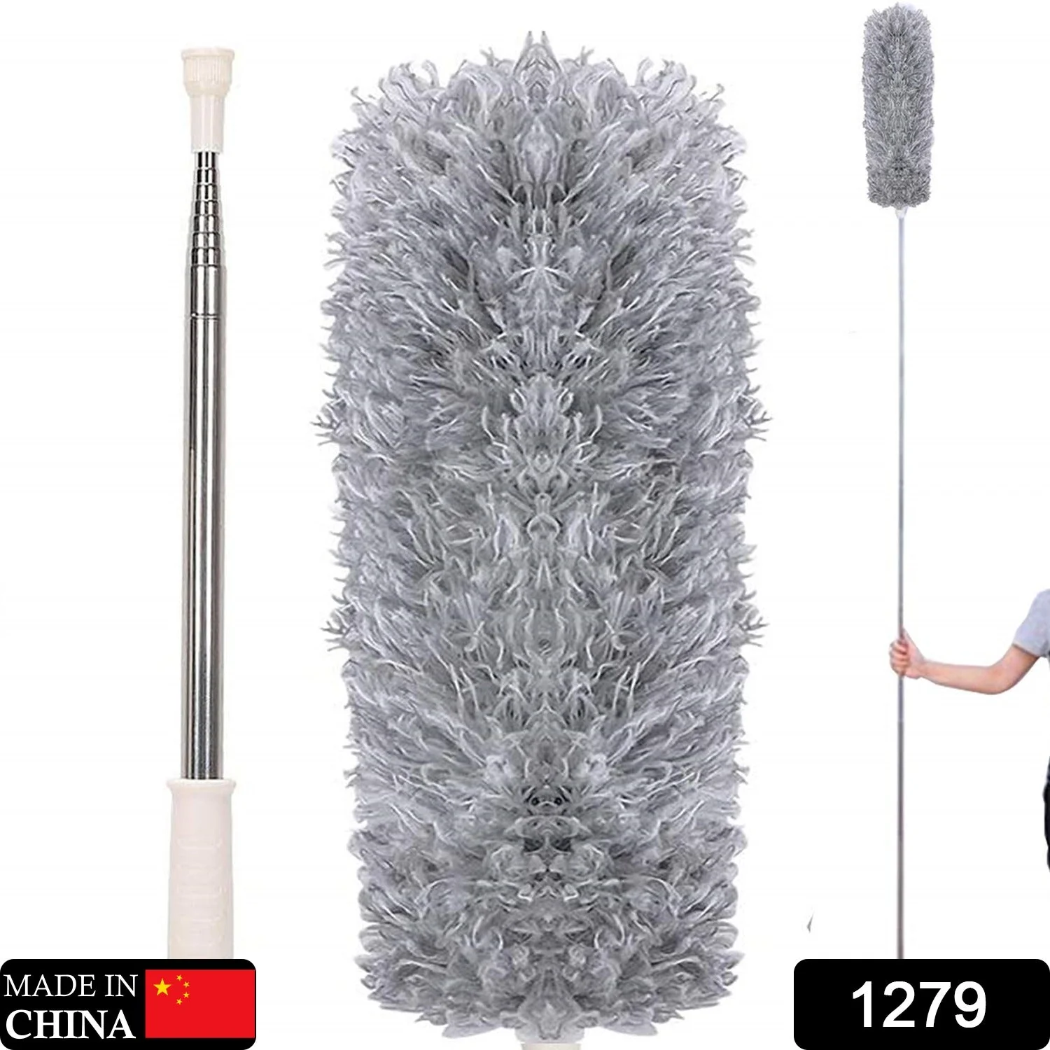 Microfiber Dusters for Cleaning 100 inches Extendable Handle Pole - Image 2