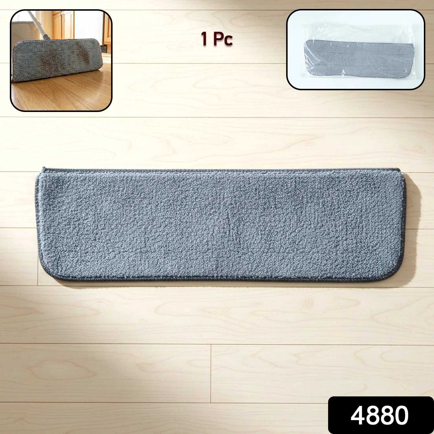 Microfiber Flat Mop Replacement Pad for Floor Cleaning (1 Pc, 38x12Cm) - Image 2