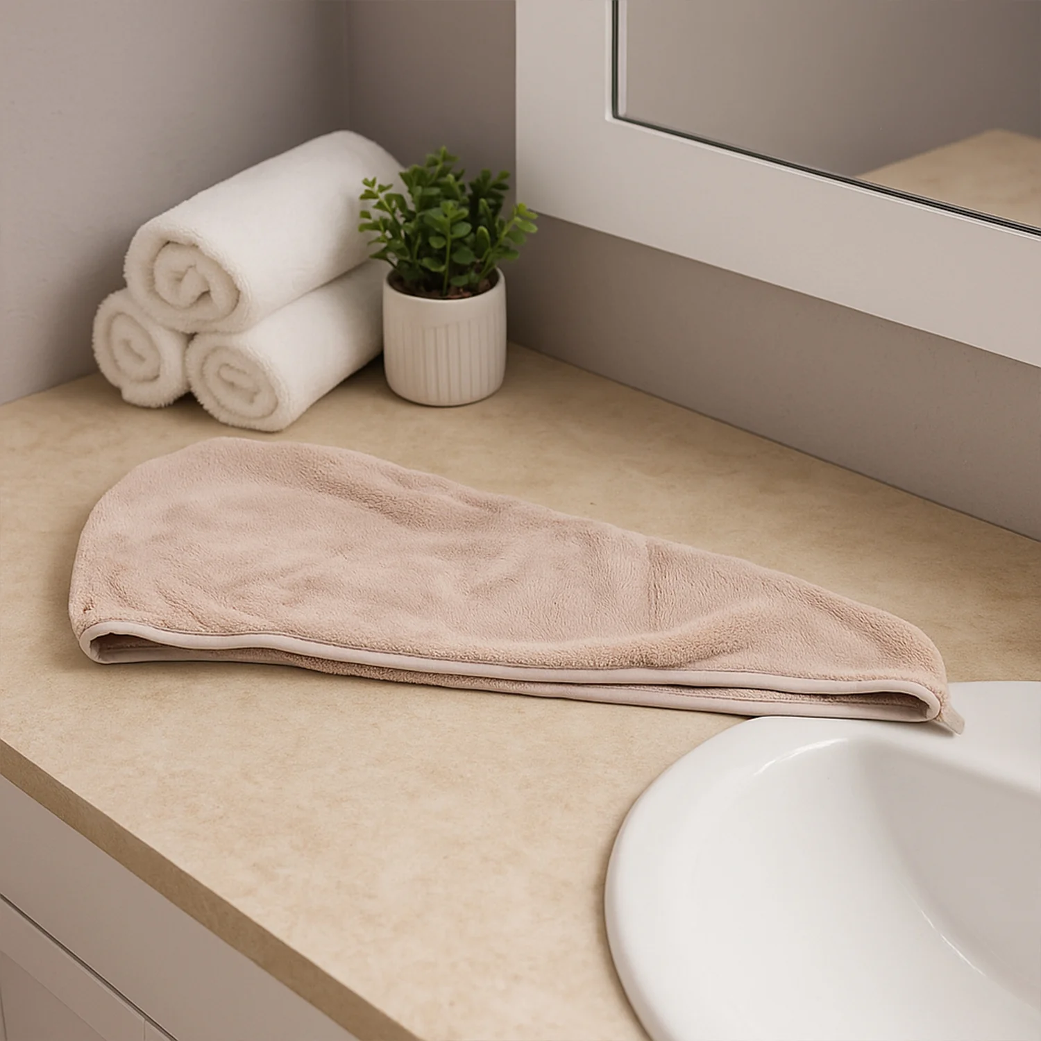 Microfiber Hair Drying Towel Wrap - (1 Pc) - Image 3