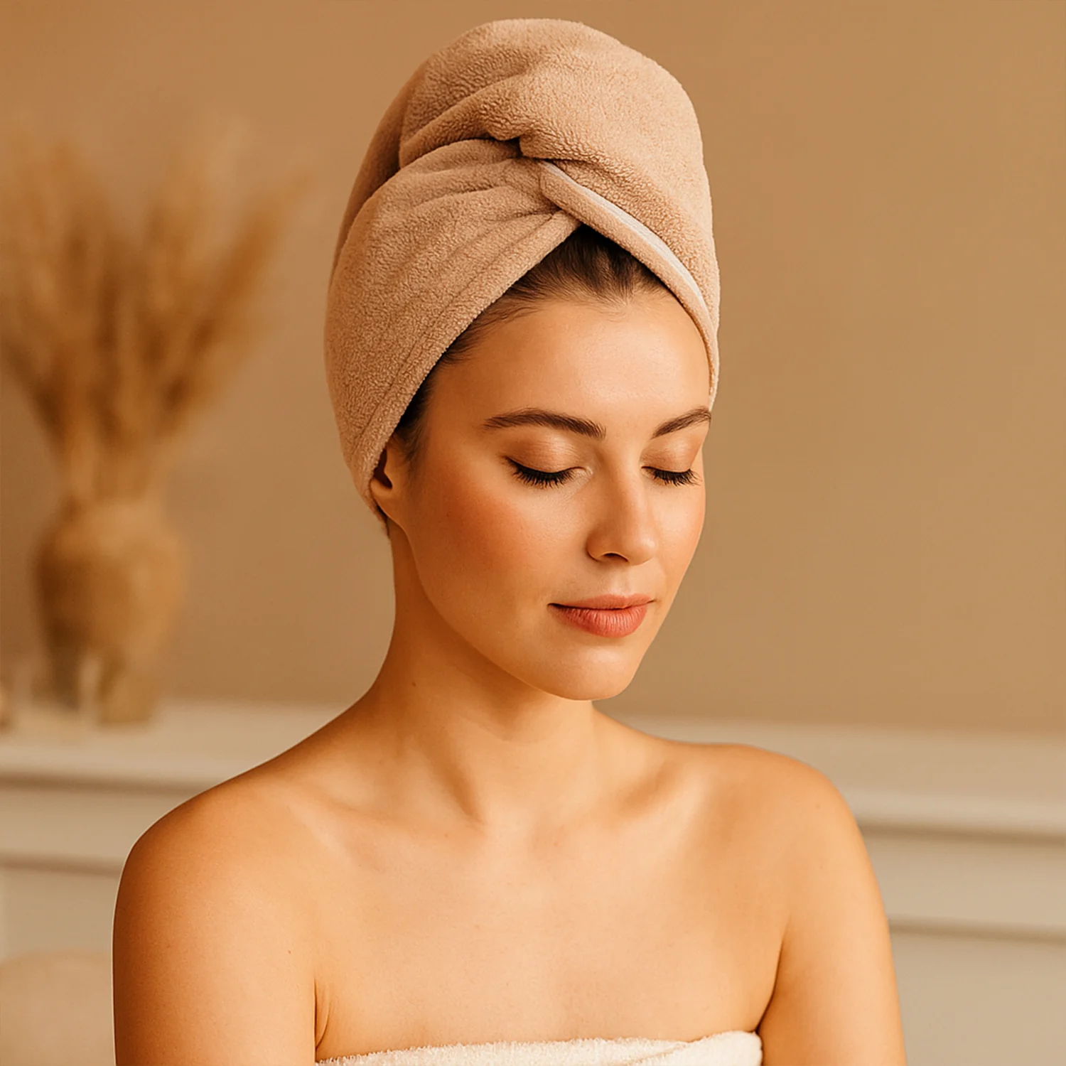 Microfiber Hair Drying Towel Wrap - (1 Pc) - Image 4