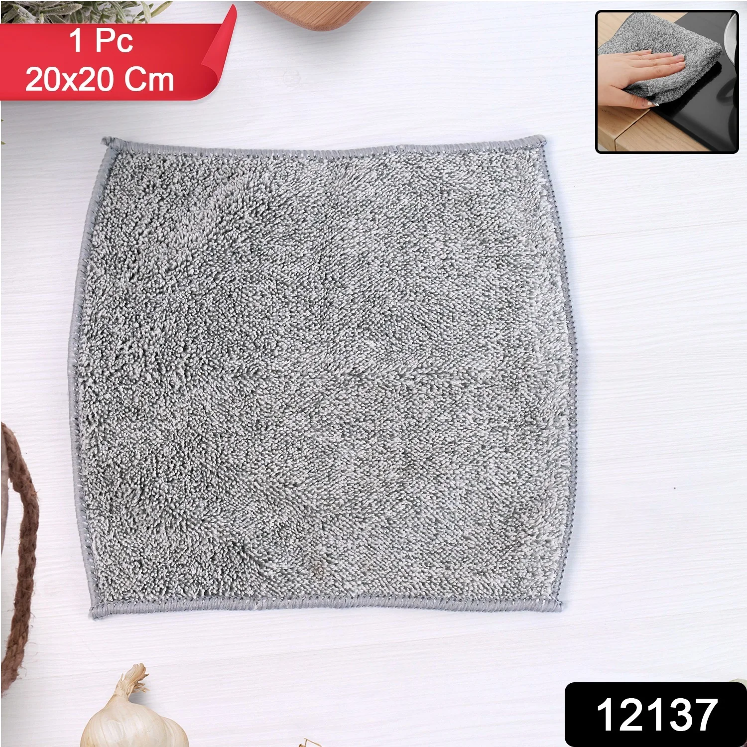 Microfiber Soft Hand Napkin (20x20 cm /  1 Pc) - Image 2