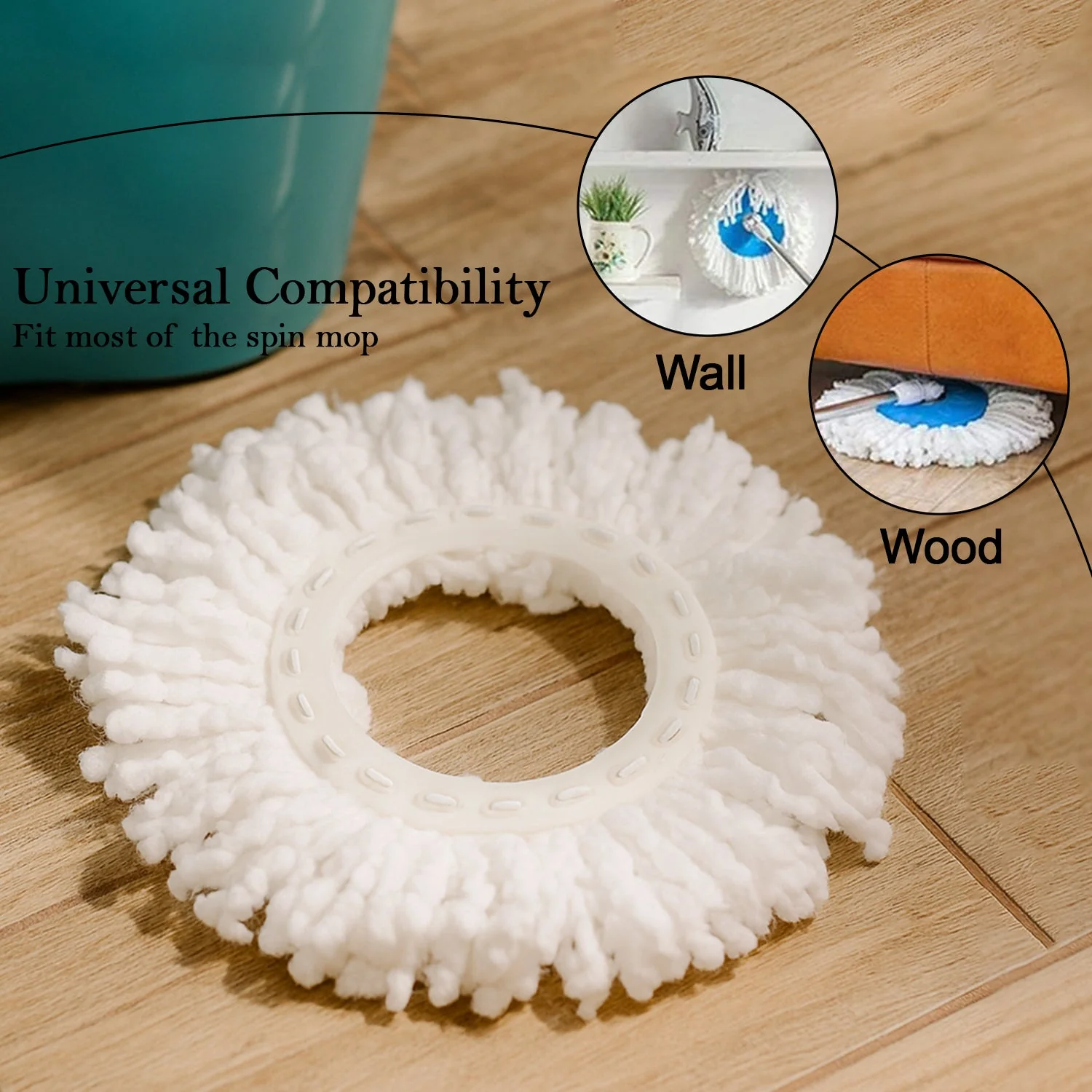 Microfiber Spin Mop Refill Head 360° Rotating Mop (1 Pc) - Image 7