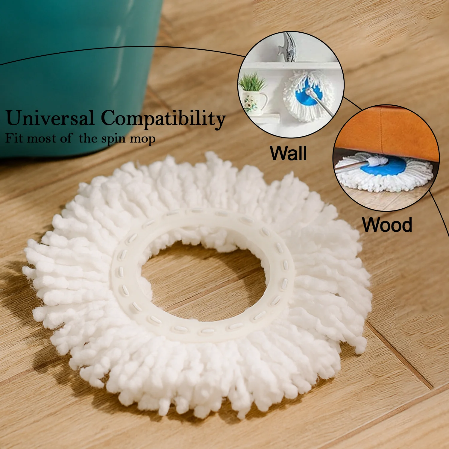 Microfiber Spin Mop Refill Head 360° Rotating Mop (5 Pc) - Image 7