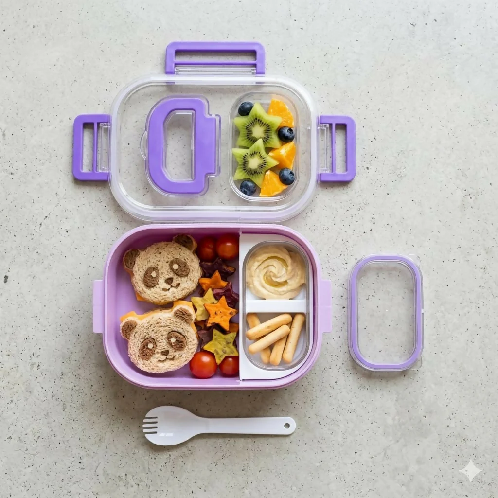 Mighty Lunch Box Leakproof Bento Tiffin with Spoon Fork for Office & School - Image 3