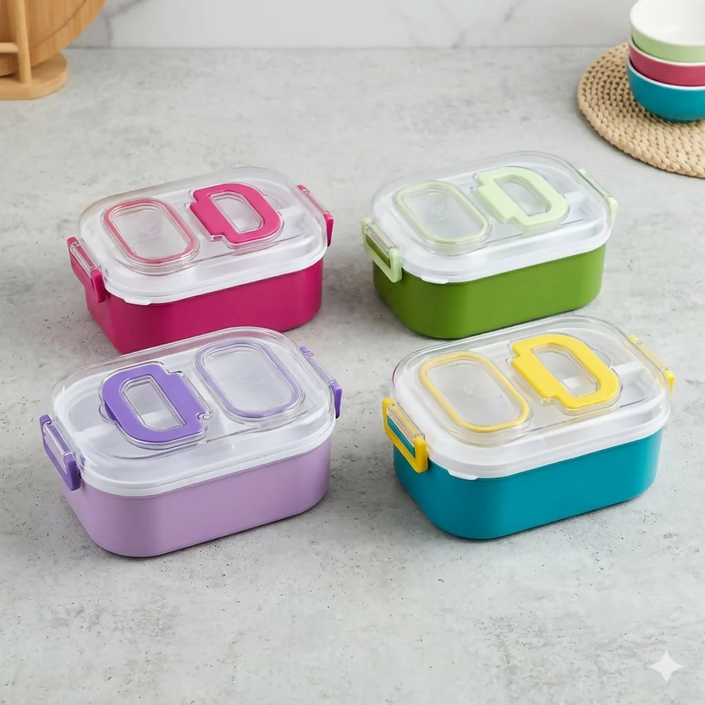 Mighty Lunch Box Leakproof Bento Tiffin with Spoon Fork for Office & School - Image 4