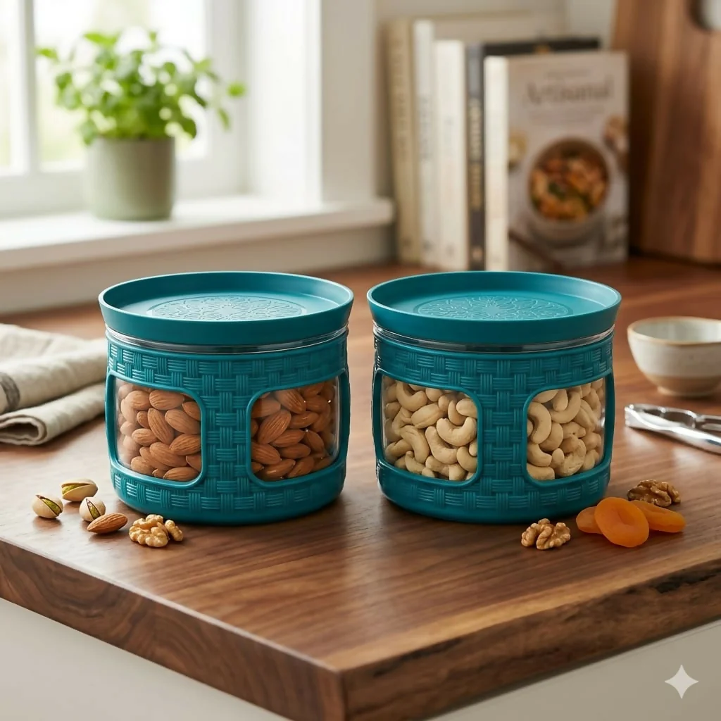 Milano Air Tight Jar Each Multipurpose Storage Container BPA Free ( Set Of 2pc, 500ml) - Image 4