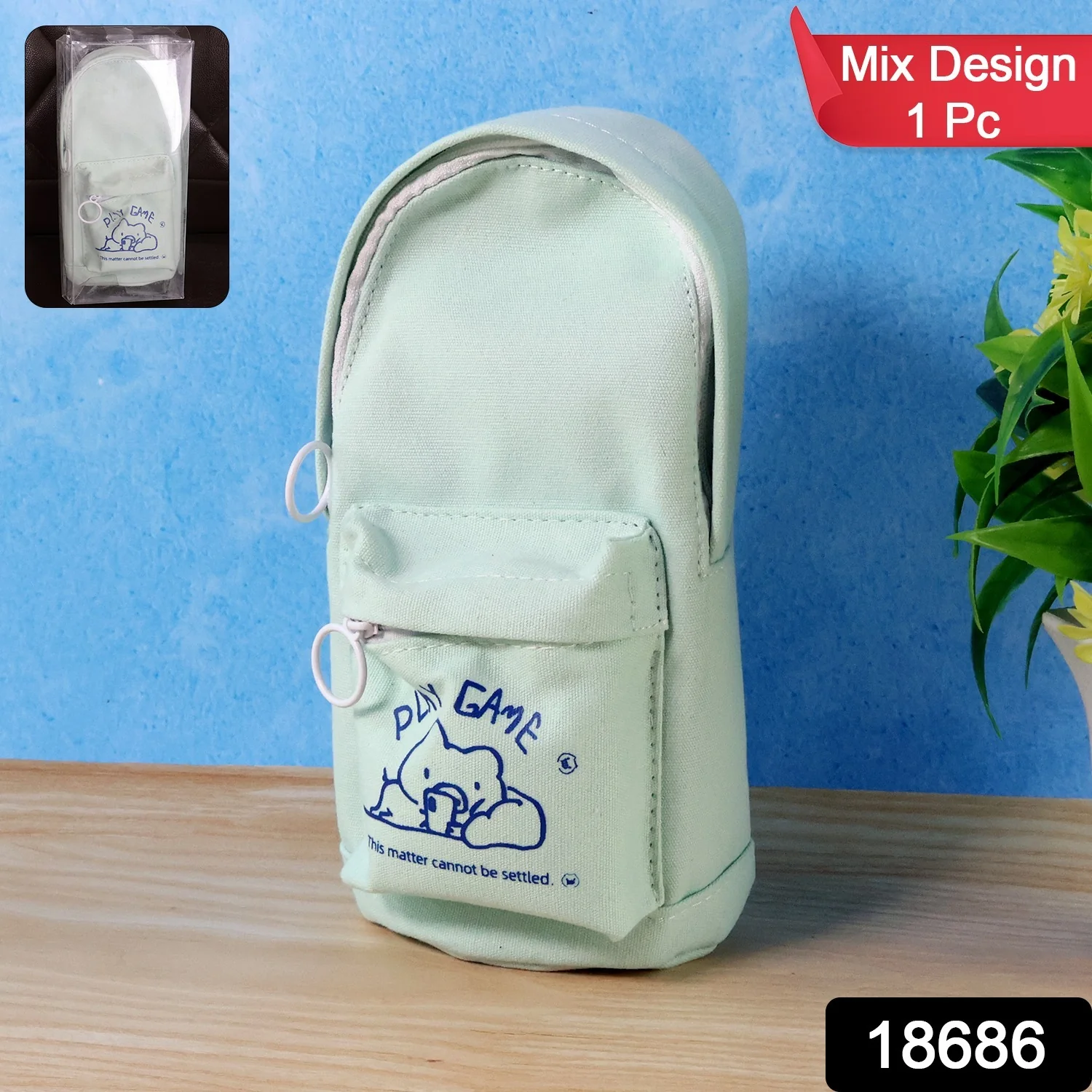 Mini Backpack-Style Pencil Pouch - (1 Pc) - Image 2
