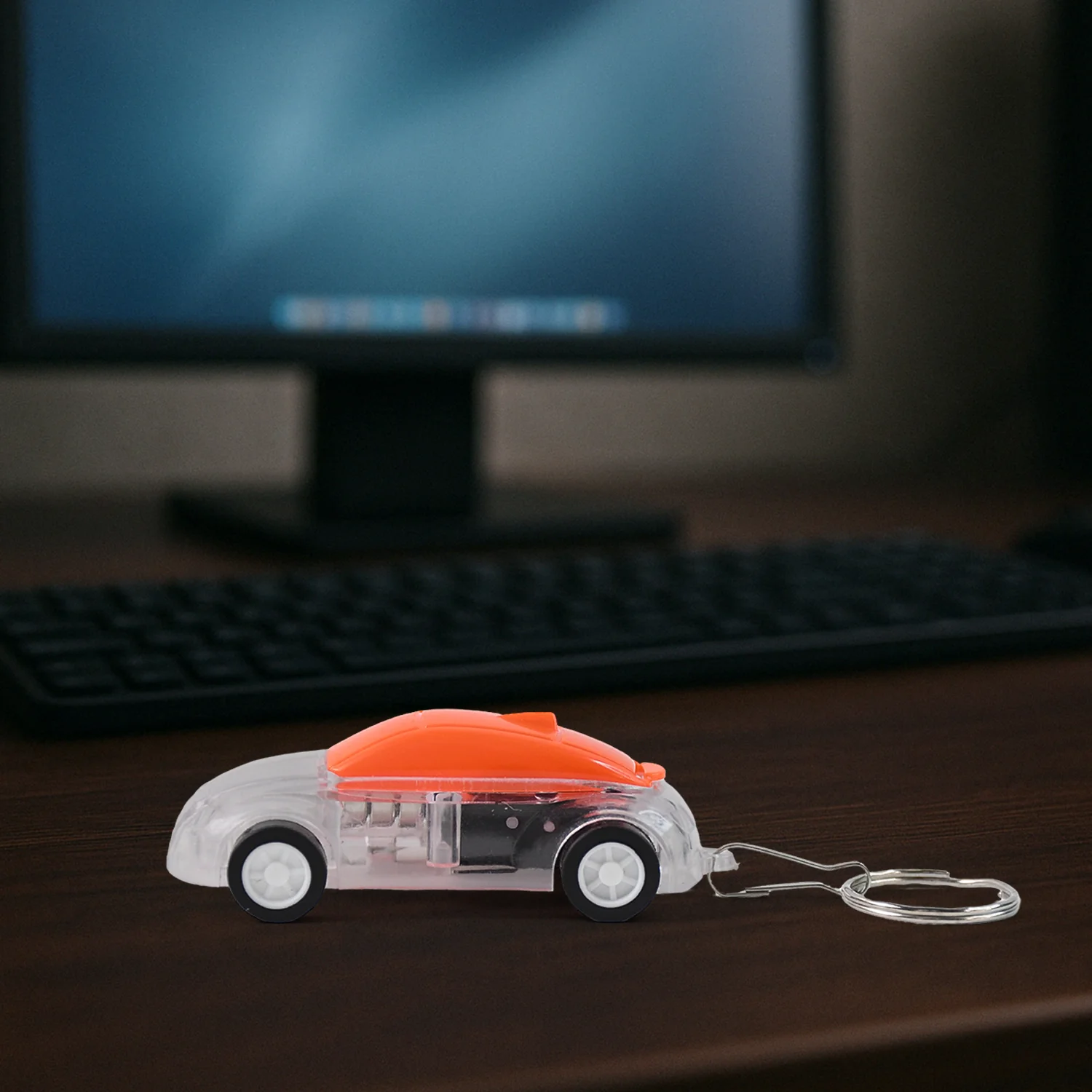 Mini Car Shape LED Keychain Light +(1 Pc, Random Color) - Image 3