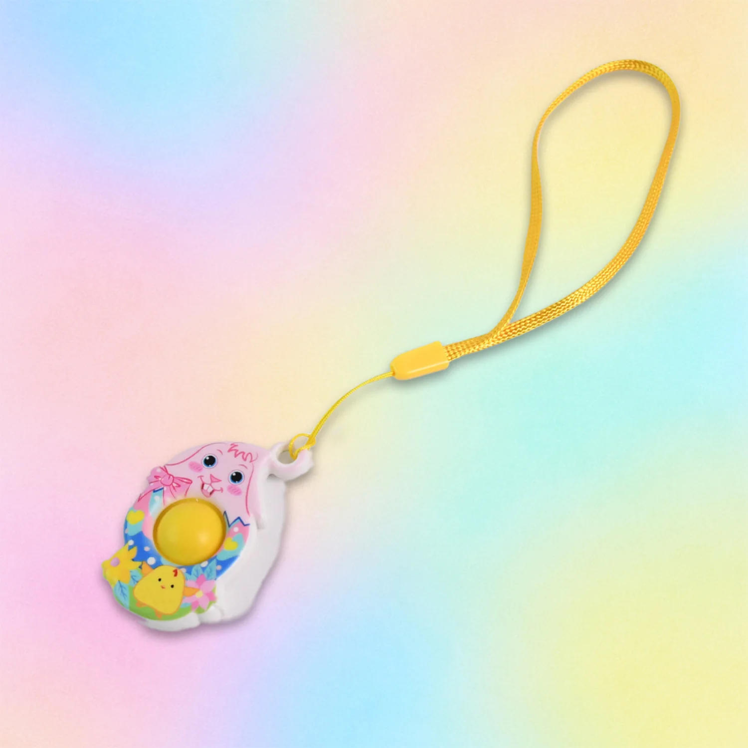 Mini Cartoon Chick-Shaped Push Pop Fidget Toy with Hanging Strap (1 Pc) - Image 4