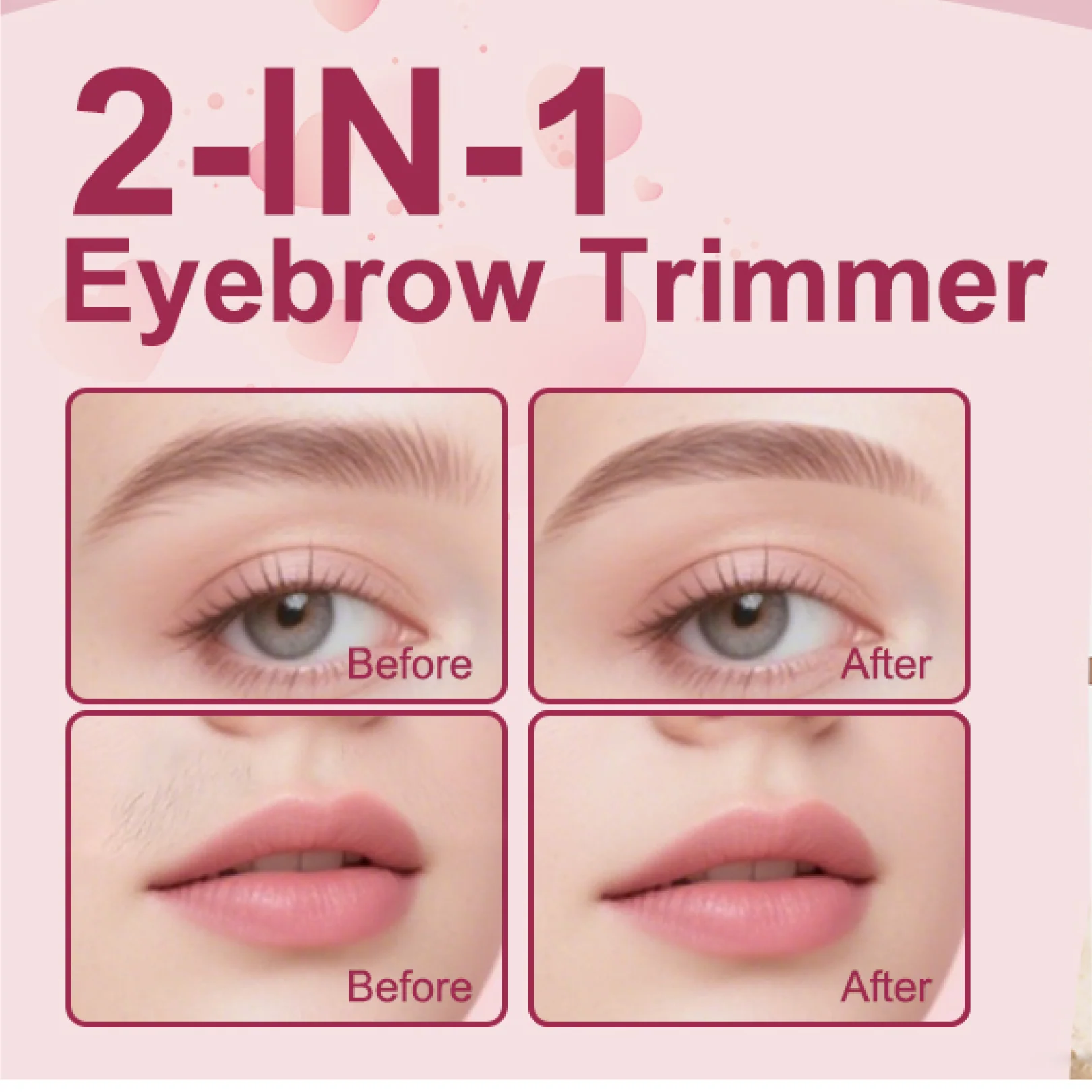 Mini Electric Eyebrow & Facial Hair Trimmer - (Set) - Image 2
