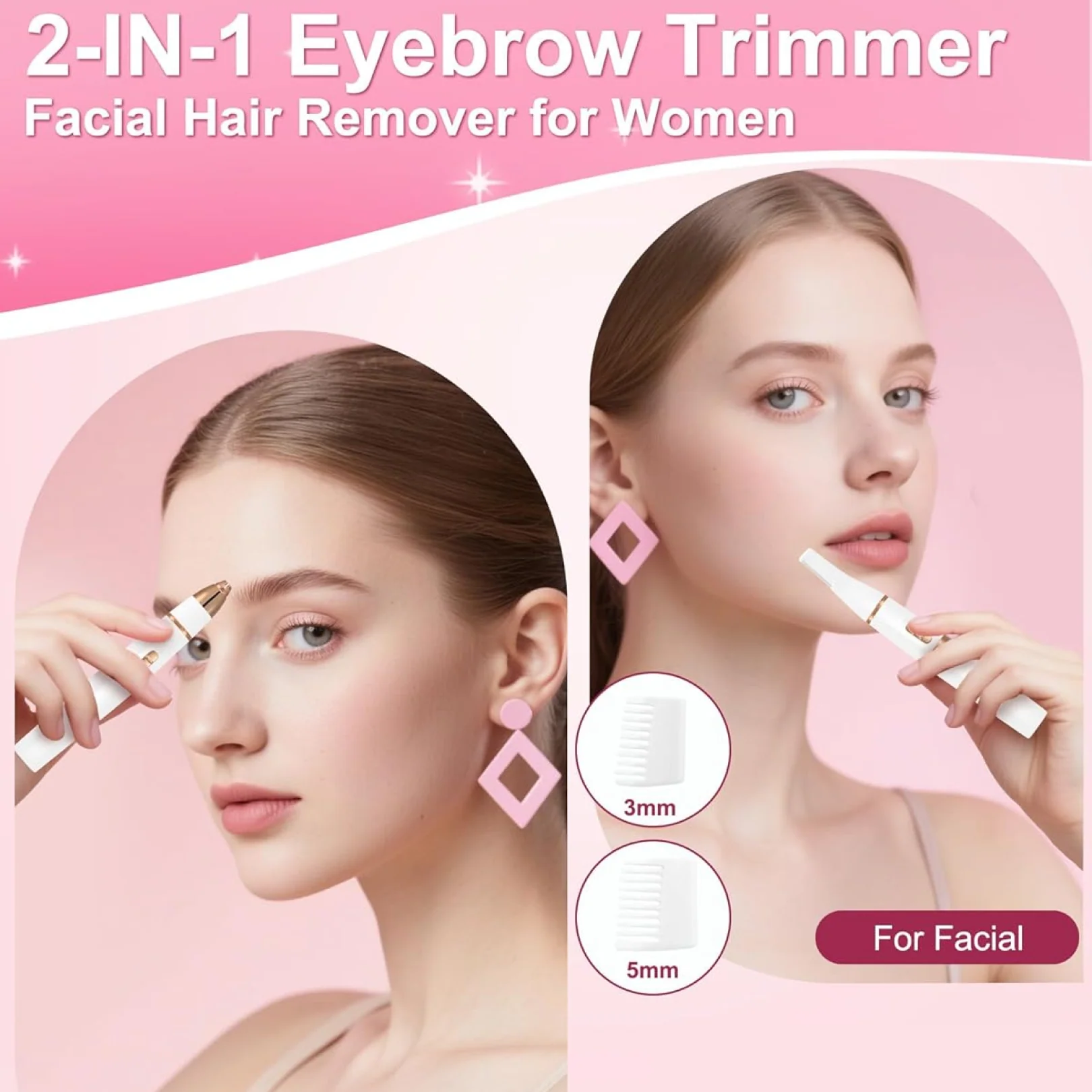 Mini Electric Eyebrow & Facial Hair Trimmer - (Set) - Image 3
