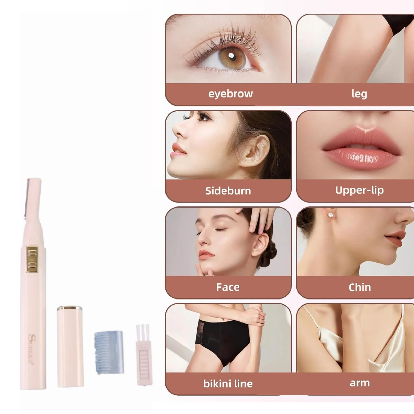 Mini Electric Eyebrow & Facial Hair Trimmer - (Set) - Image 4