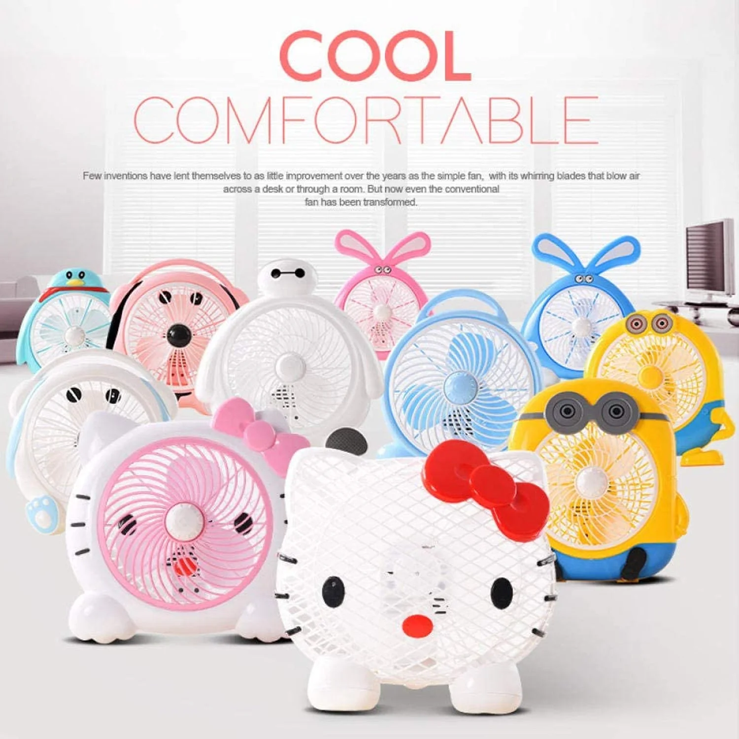 plastic cute mini electric usb fan desk fan for children ( Battery Not Include) - Image 3
