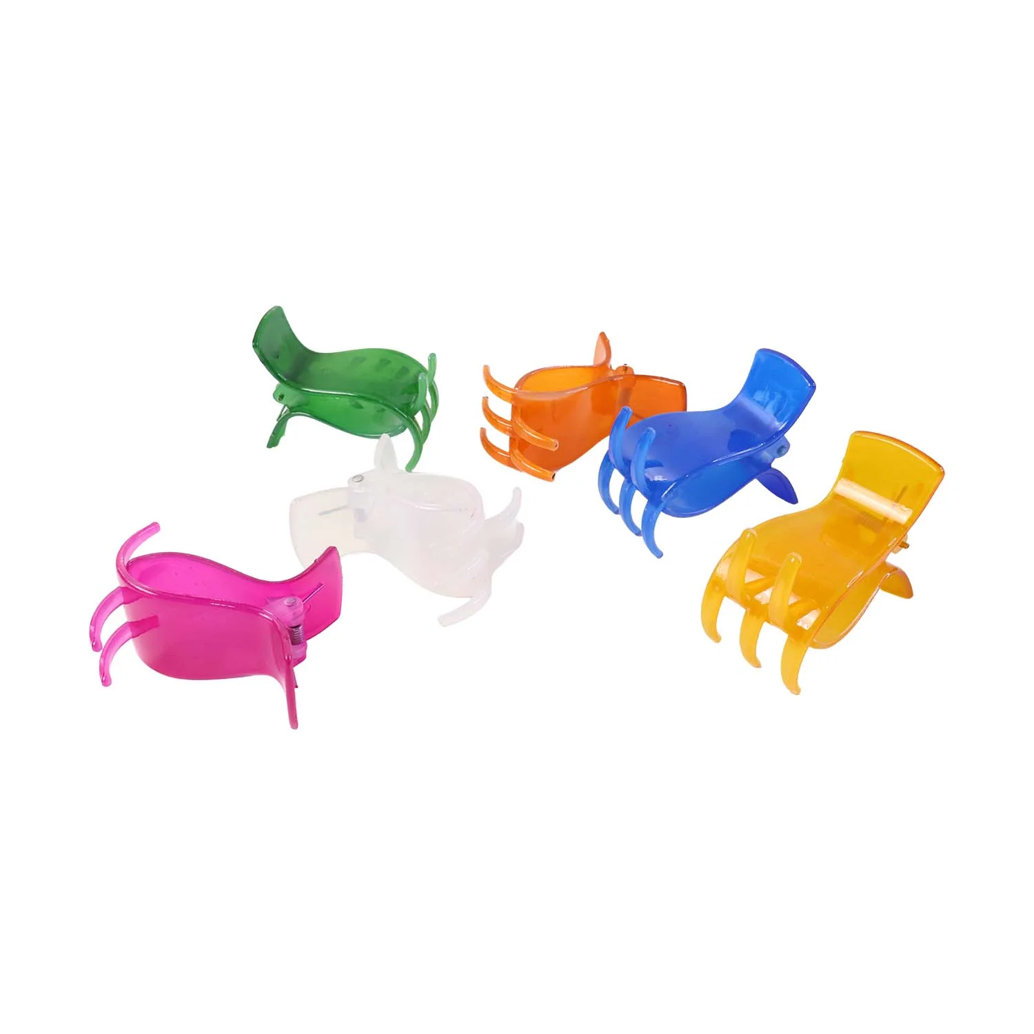 Mini Hair Claw Clips for Girls – 6 Pc Colorful Small Hair Clamps - Image 5
