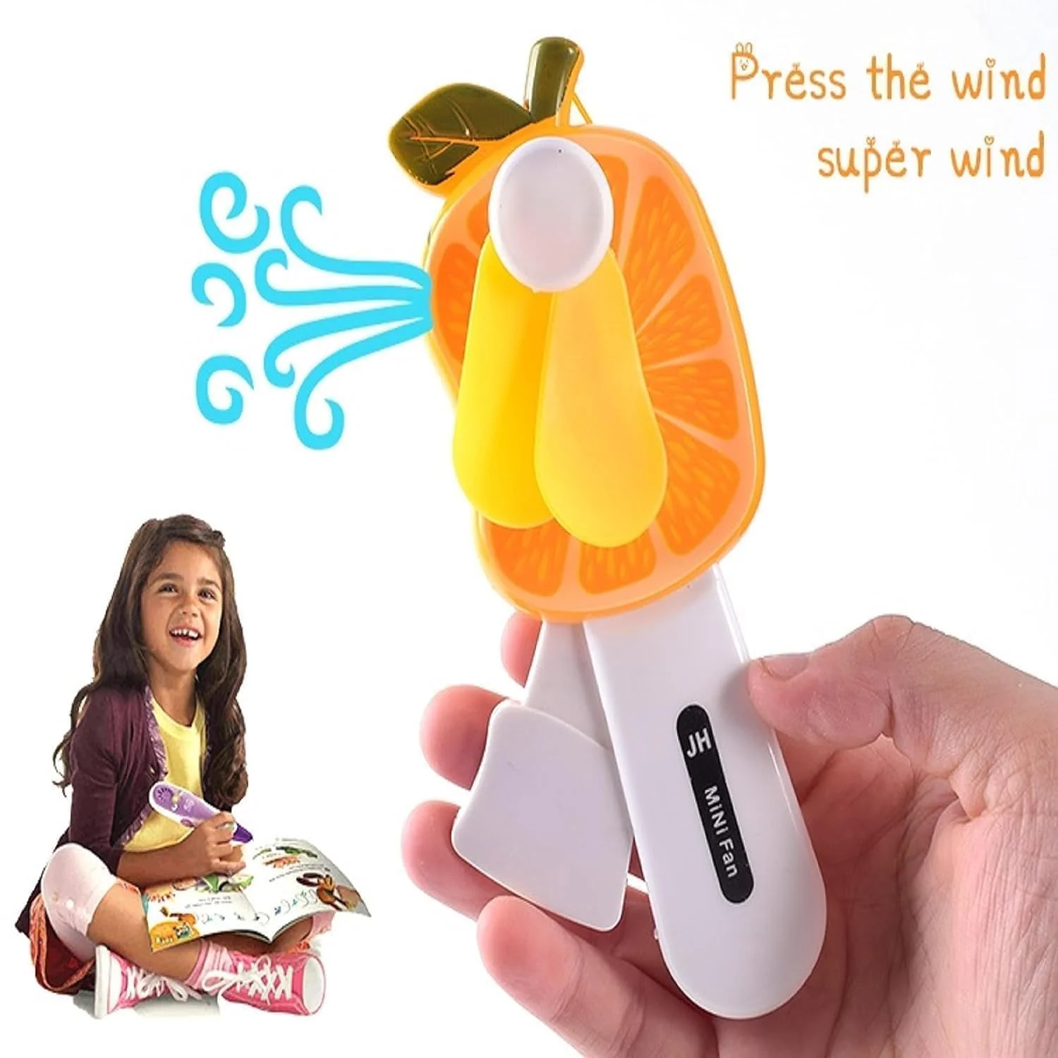 Mini Hand Pressure Fruit-Shaped Fan for Kids (1 Pc / Mix Design) - Image 9