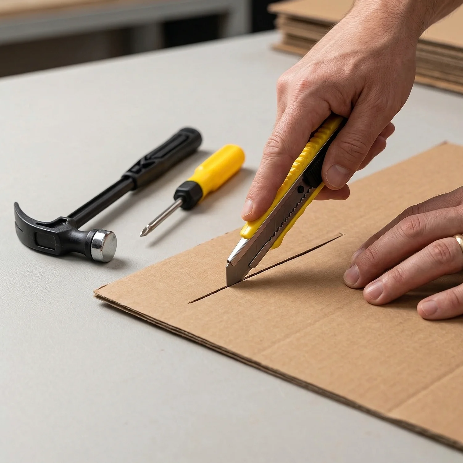 Mini Hardware Tool Kit with Hammer, Screwdriver & Cutter Set - Image 6
