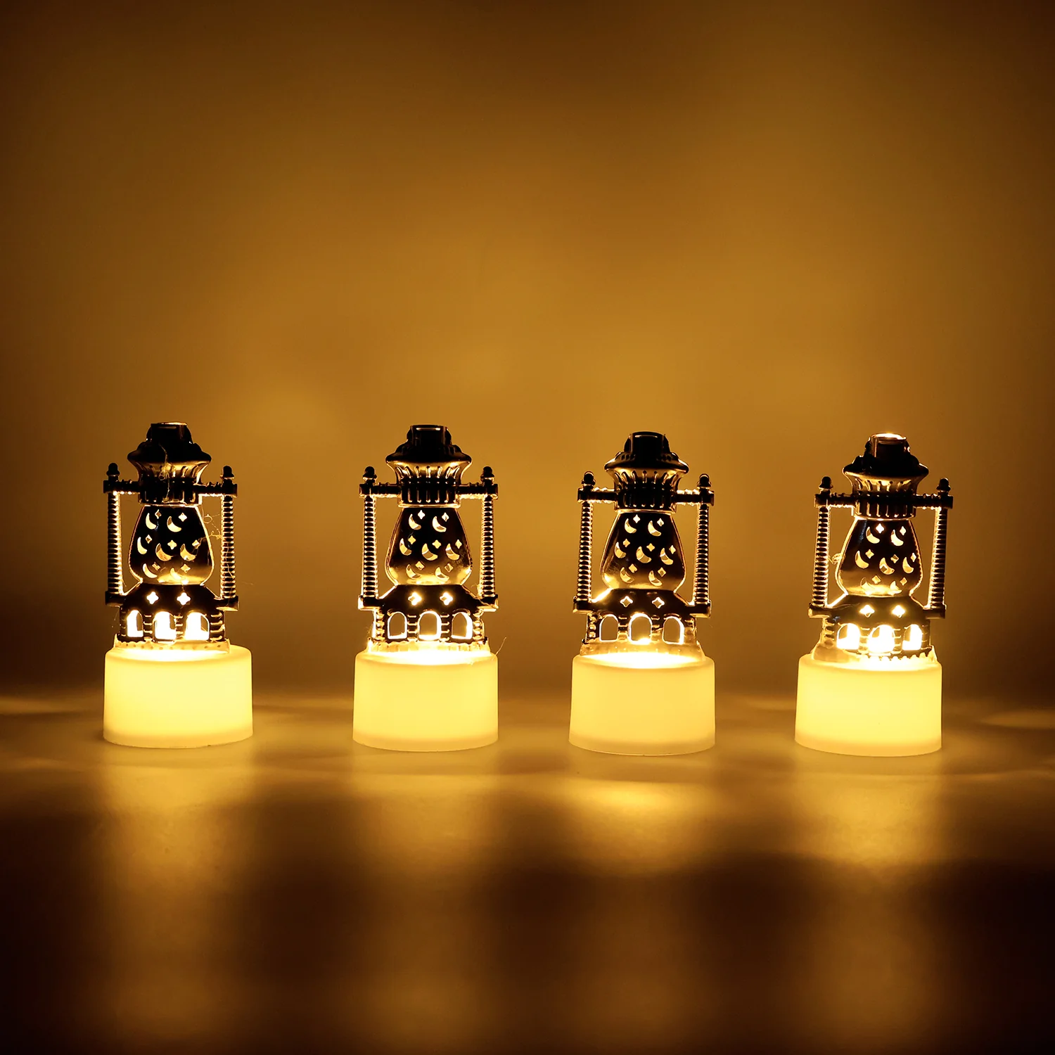 Mini Lantern-Style Flameless LED Tealights - (4 Pc) - Image 3
