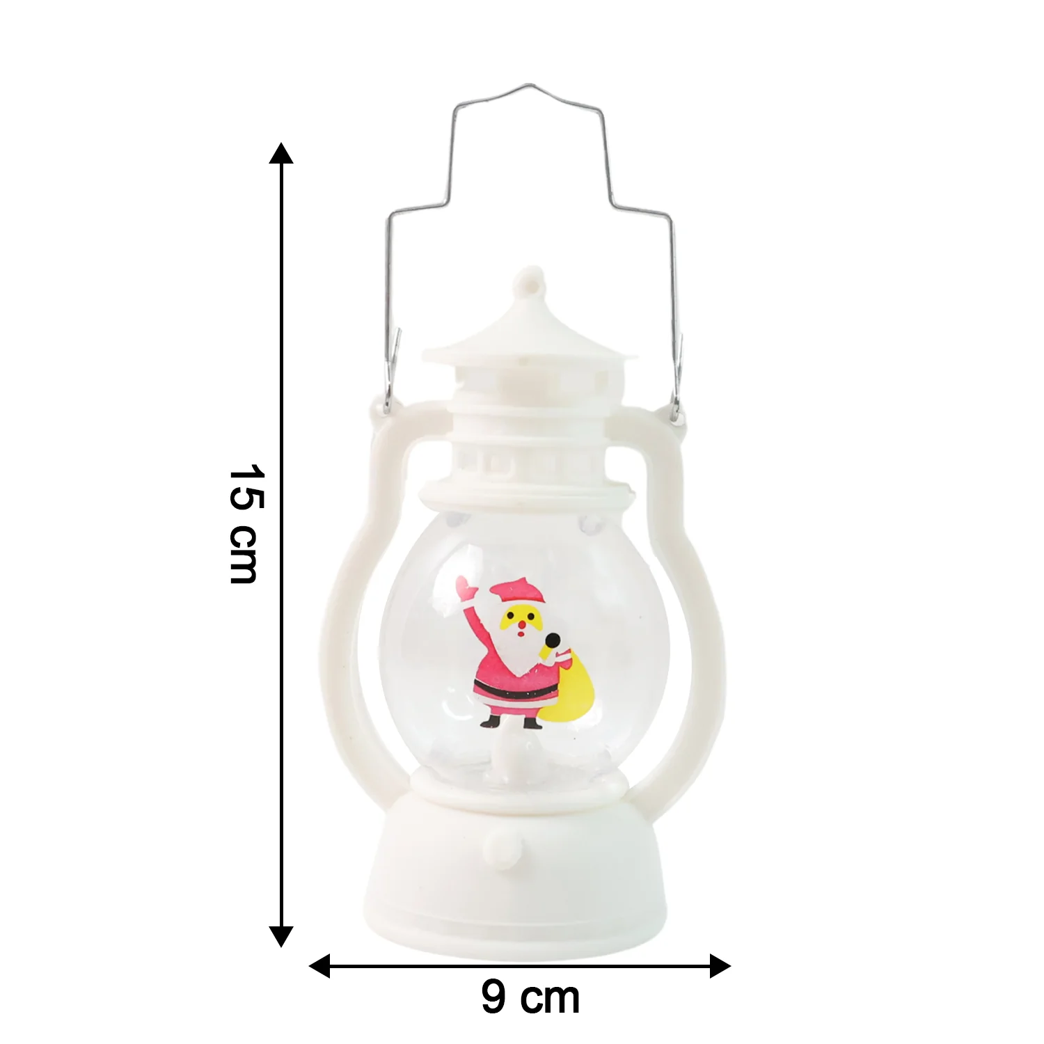Mini LED Decorative Lantern with Santa Figurine & Handle (1 Pc) - Image 4