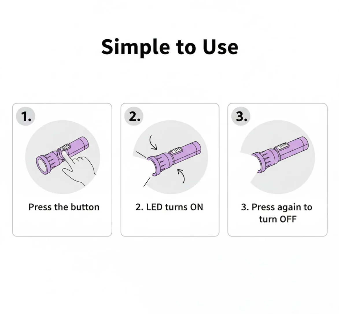 Mini LED Flashlight Keychain Torch (Mix Color & 1 Pc) - Image 7