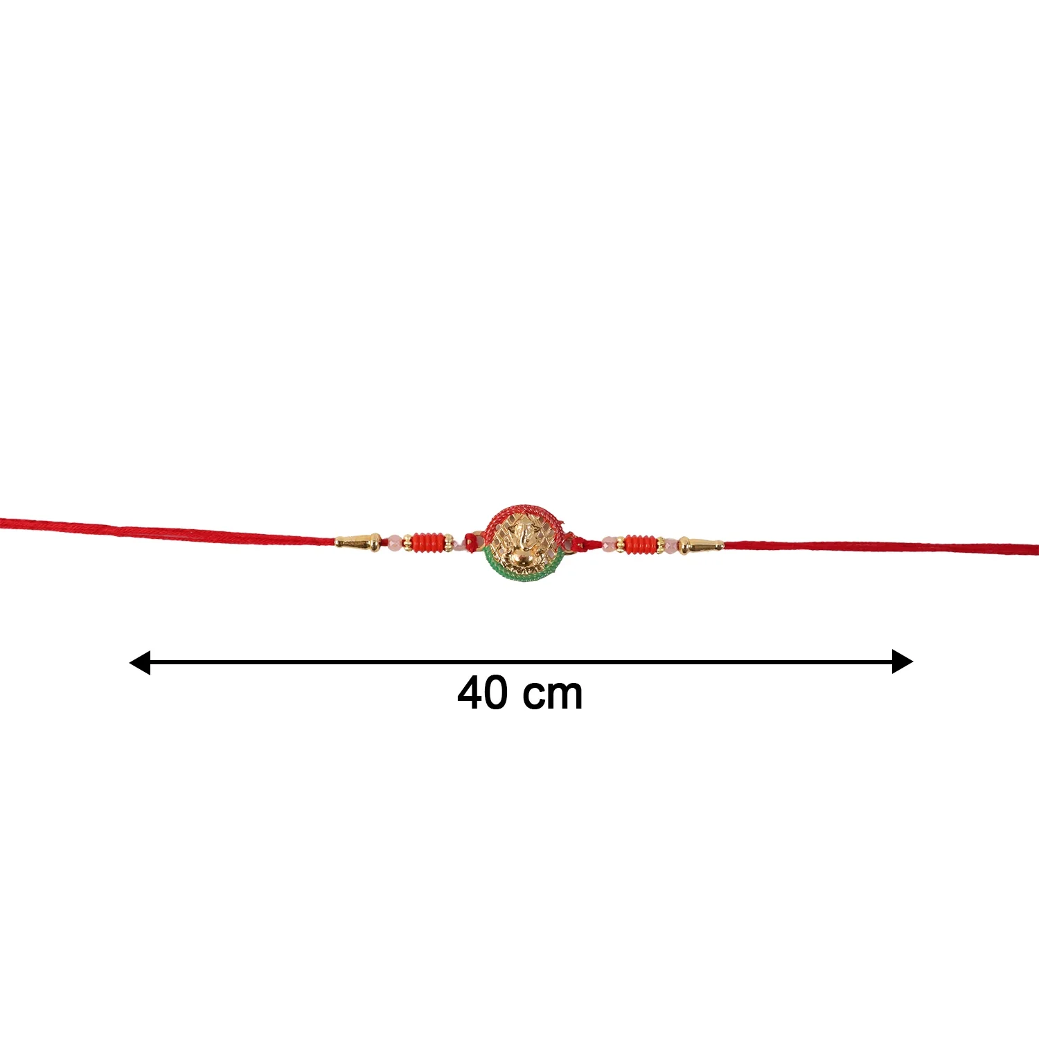 Mini Lord Ganesha Round Designer Rakhi - Image 6