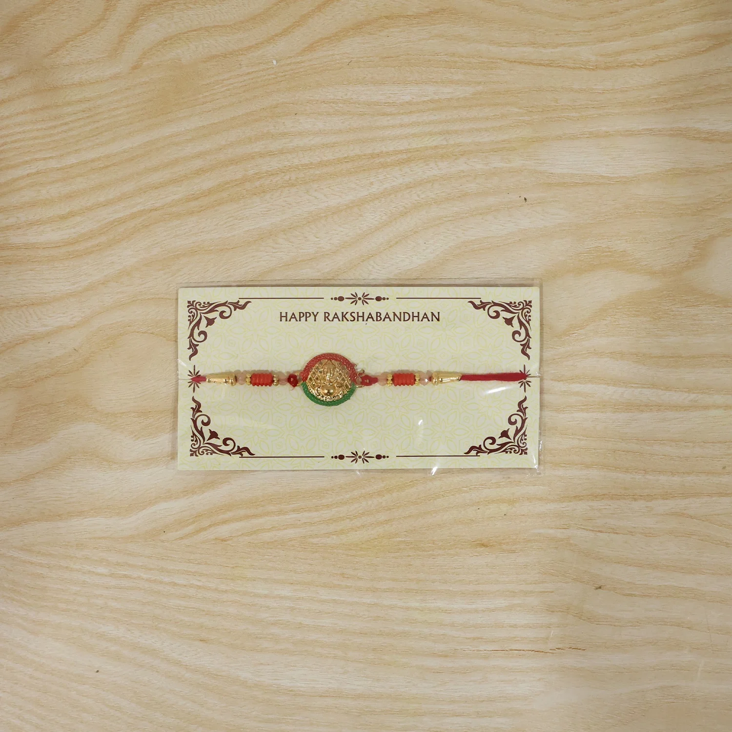 Mini Lord Ganesha Round Designer Rakhi - Image 7