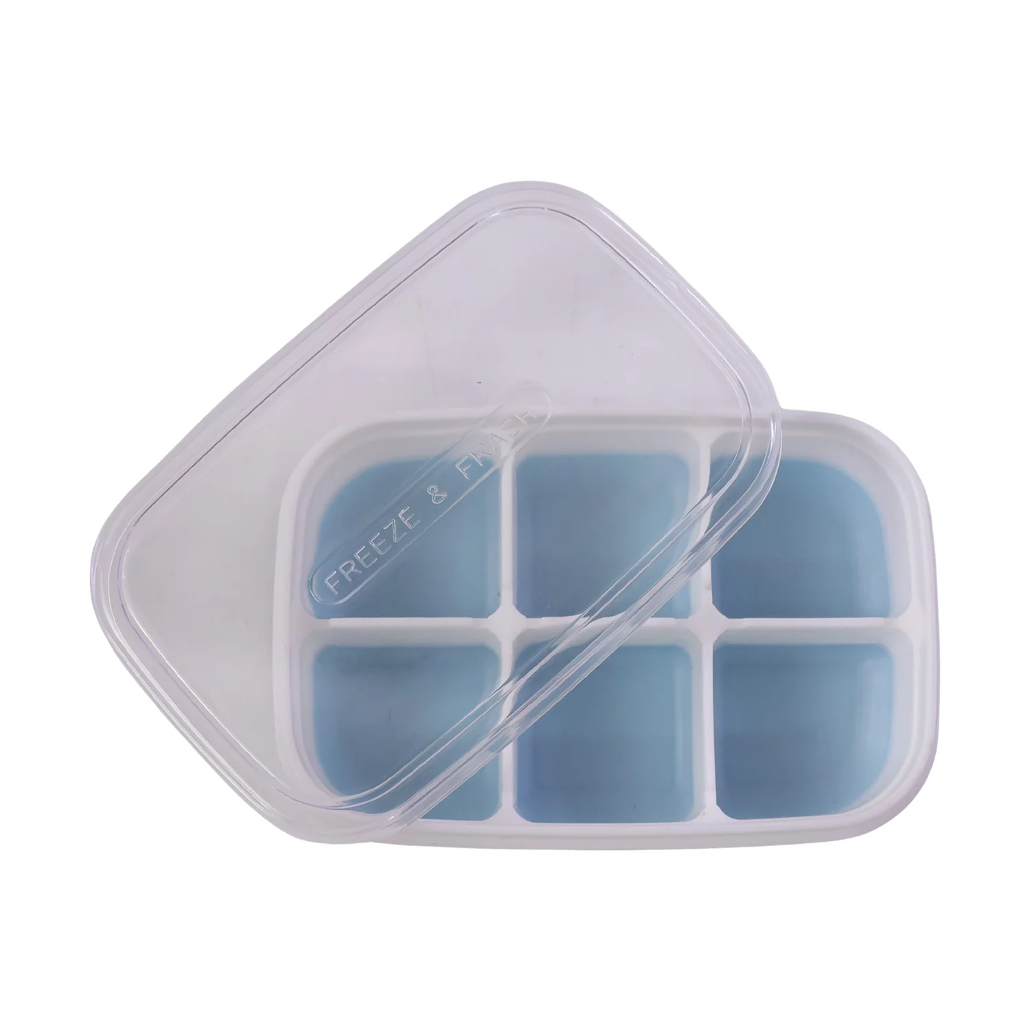 Mini Plastic 6 Cavity Ice Tray - Freeze & Fresh, Compact Ice Cube Tray - Image 5
